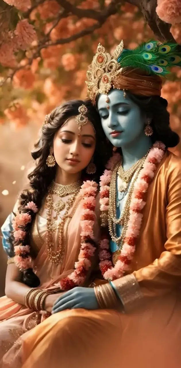 Krishna and Radha divine love portrait