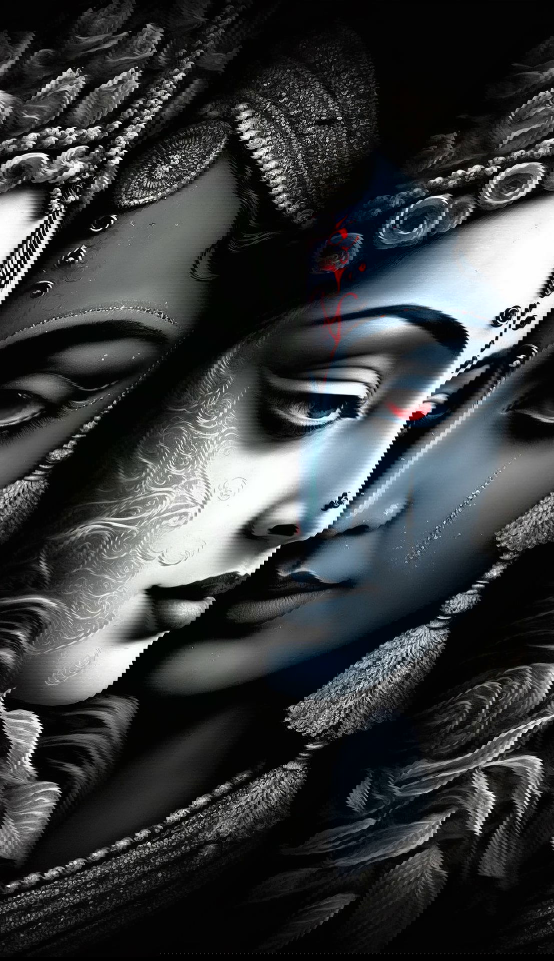 Krishna Radha divine faces close-up