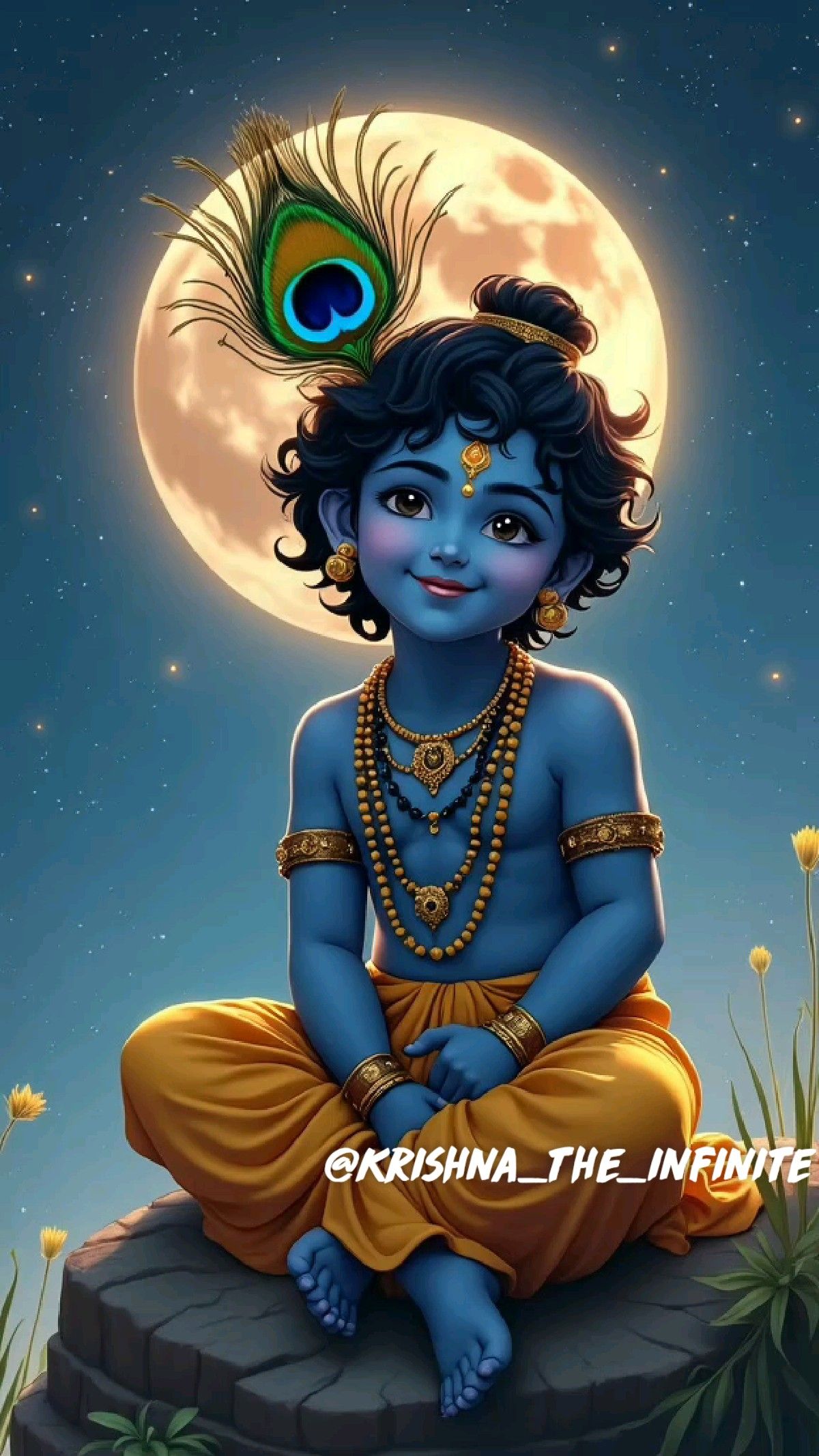 Bal Krishna with peacock feather