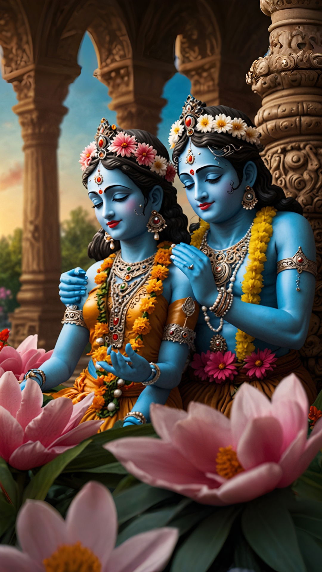 Radha Krishna divine couple wallpaper