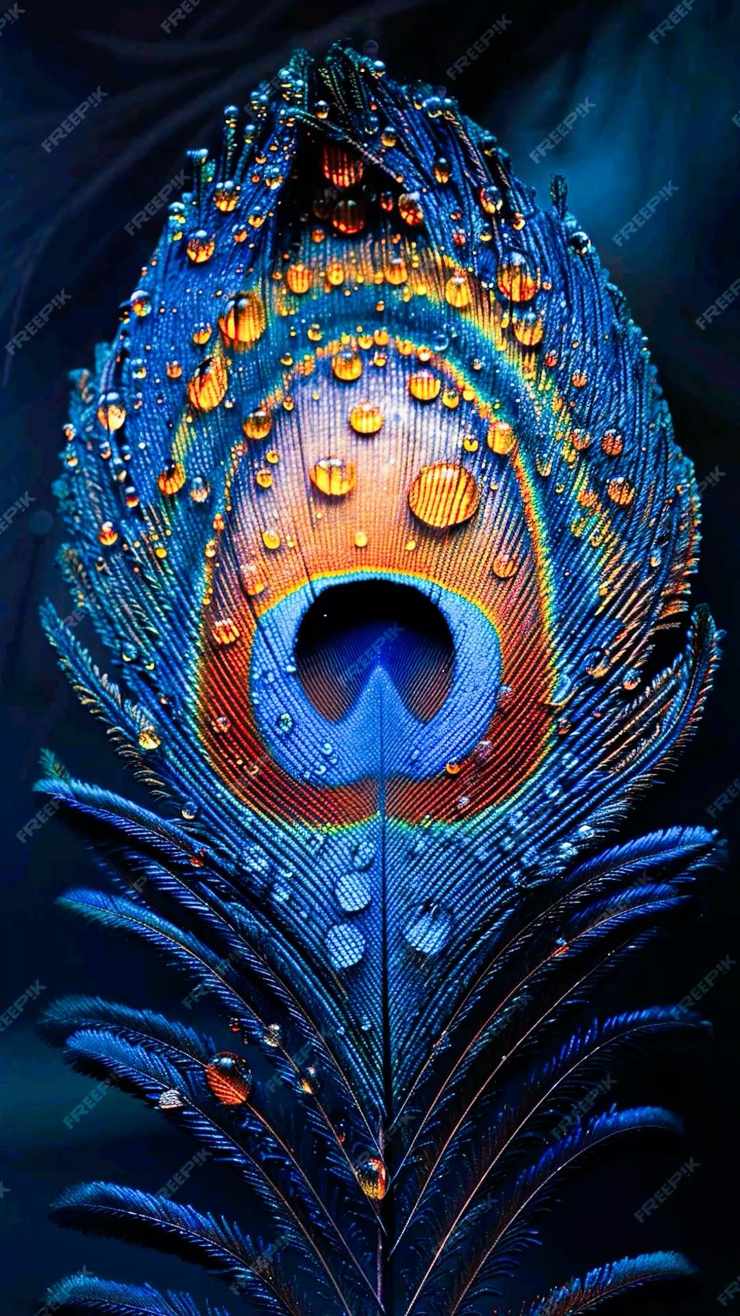 Krishna\'s peacock feather, vibrant and divine.