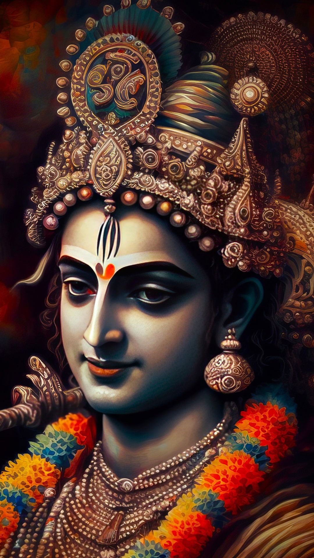 Lord Krishna with Peacock Feather Crown