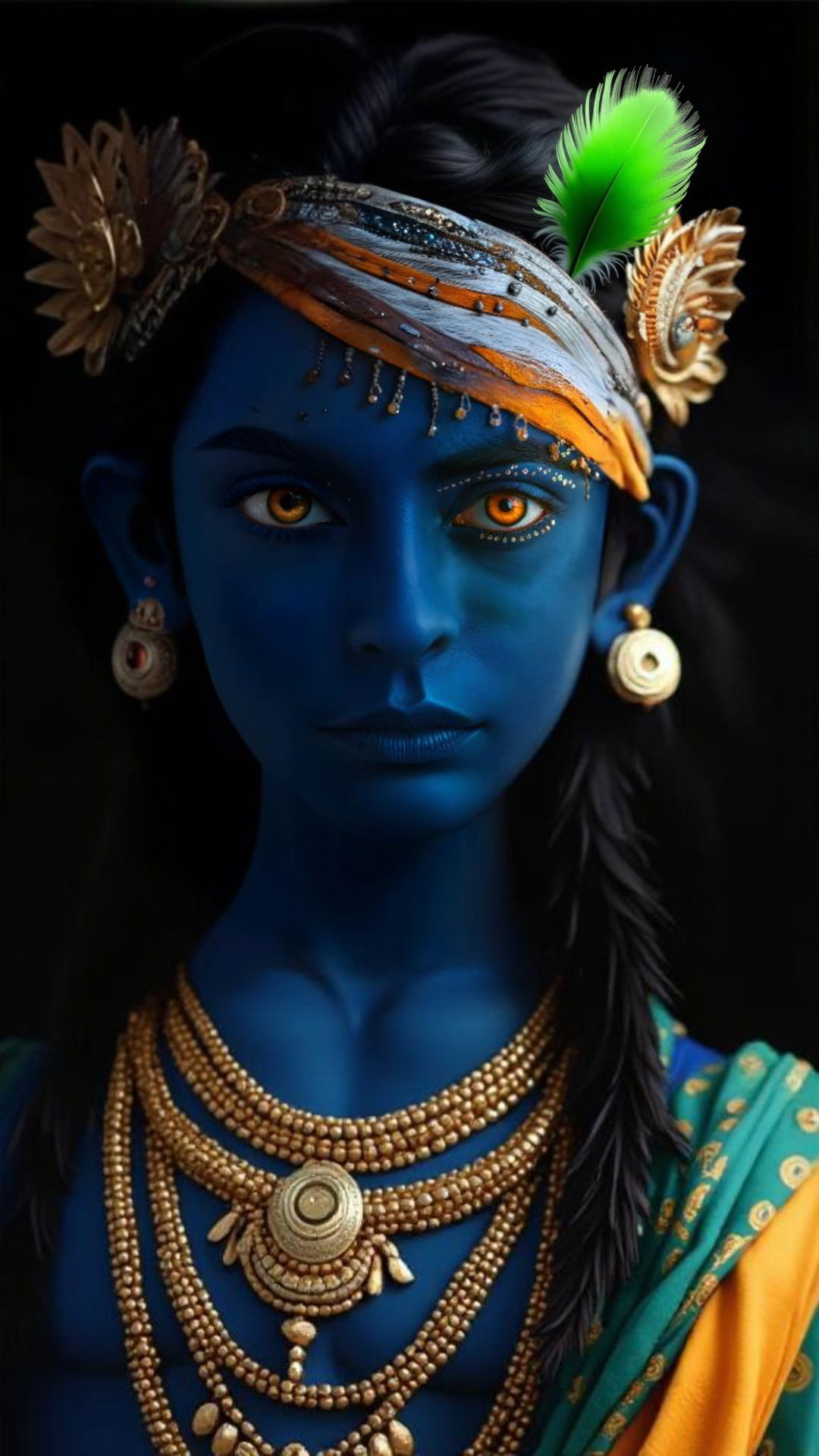 Lord Krishna mesmerizing blue divine portrait