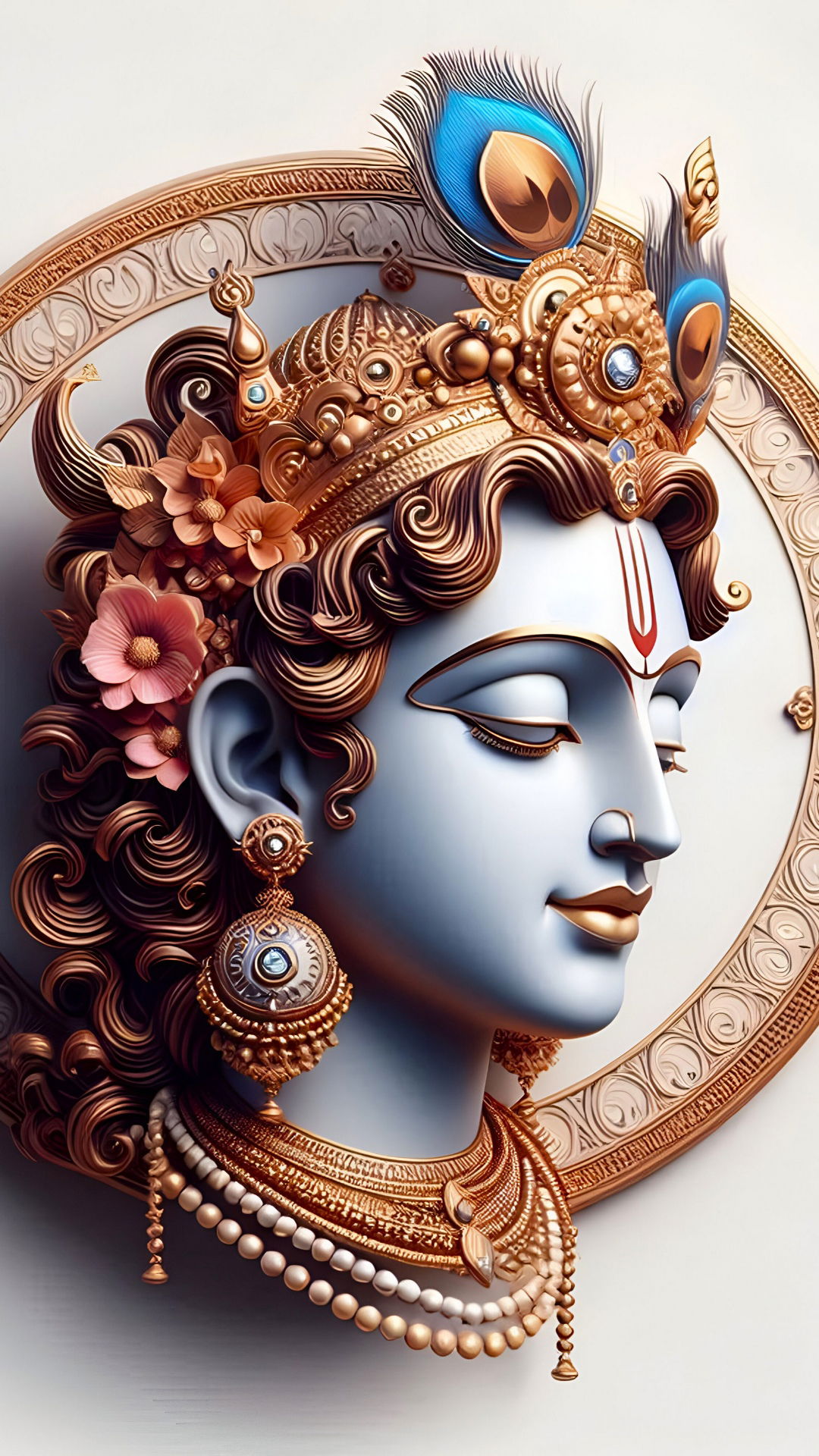 Lord Krishna adorned with peacock feather