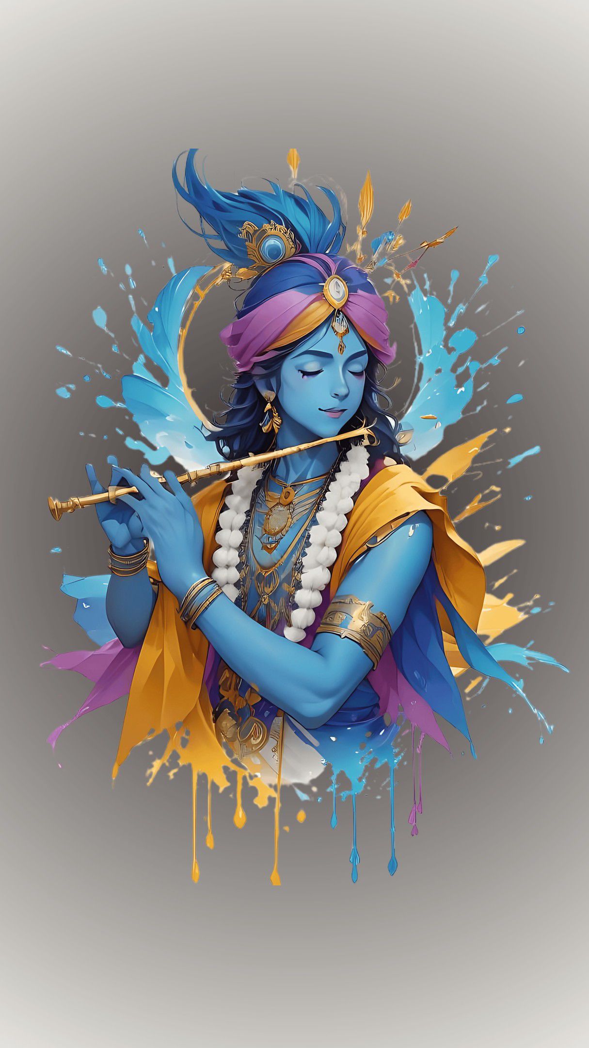 Krishna playing flute, divine artwork