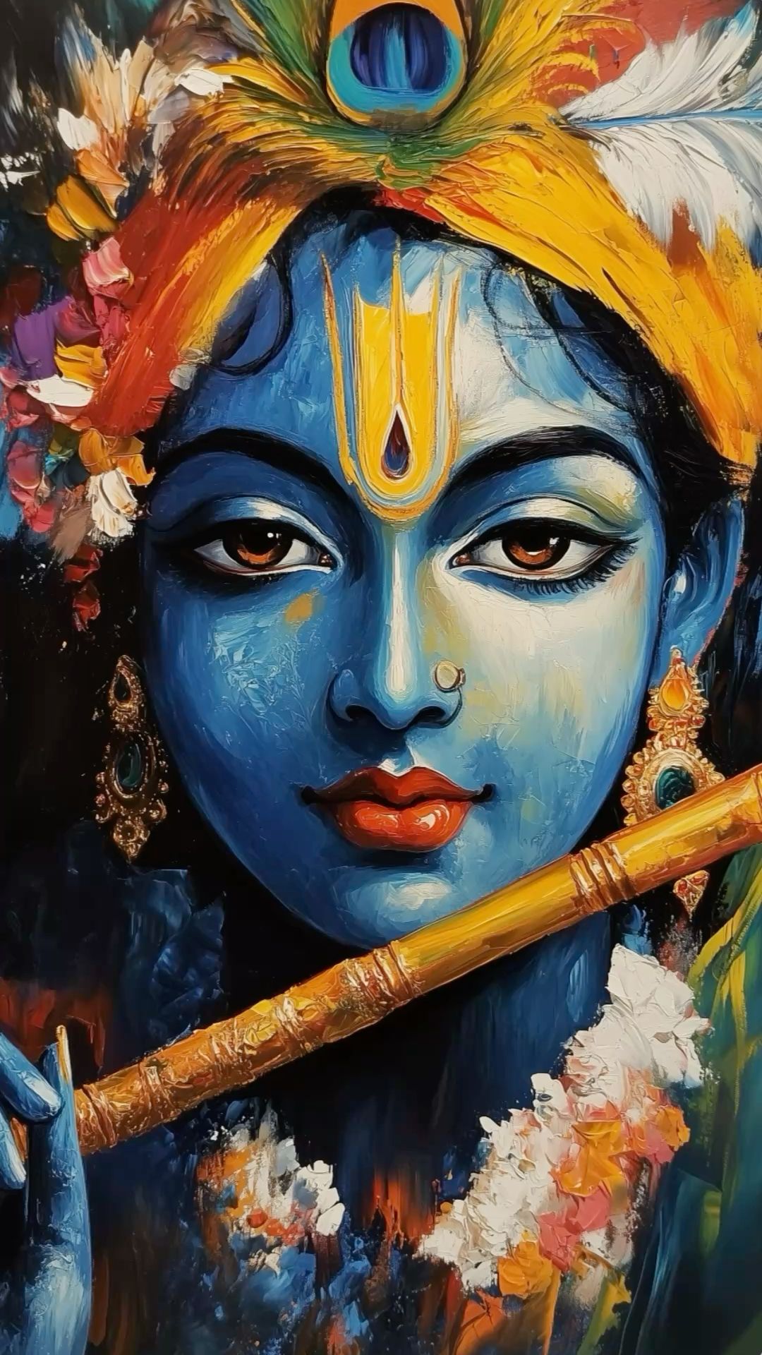 Krishna playing the flute, divine art