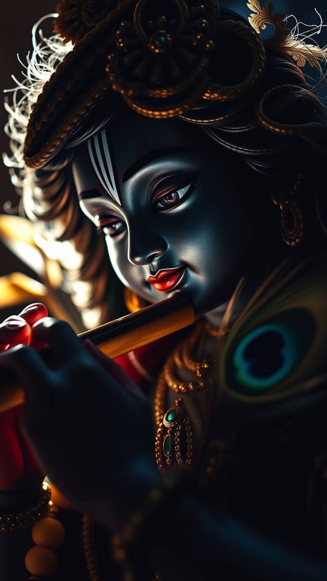 Krishna playing flute divine wallpaper