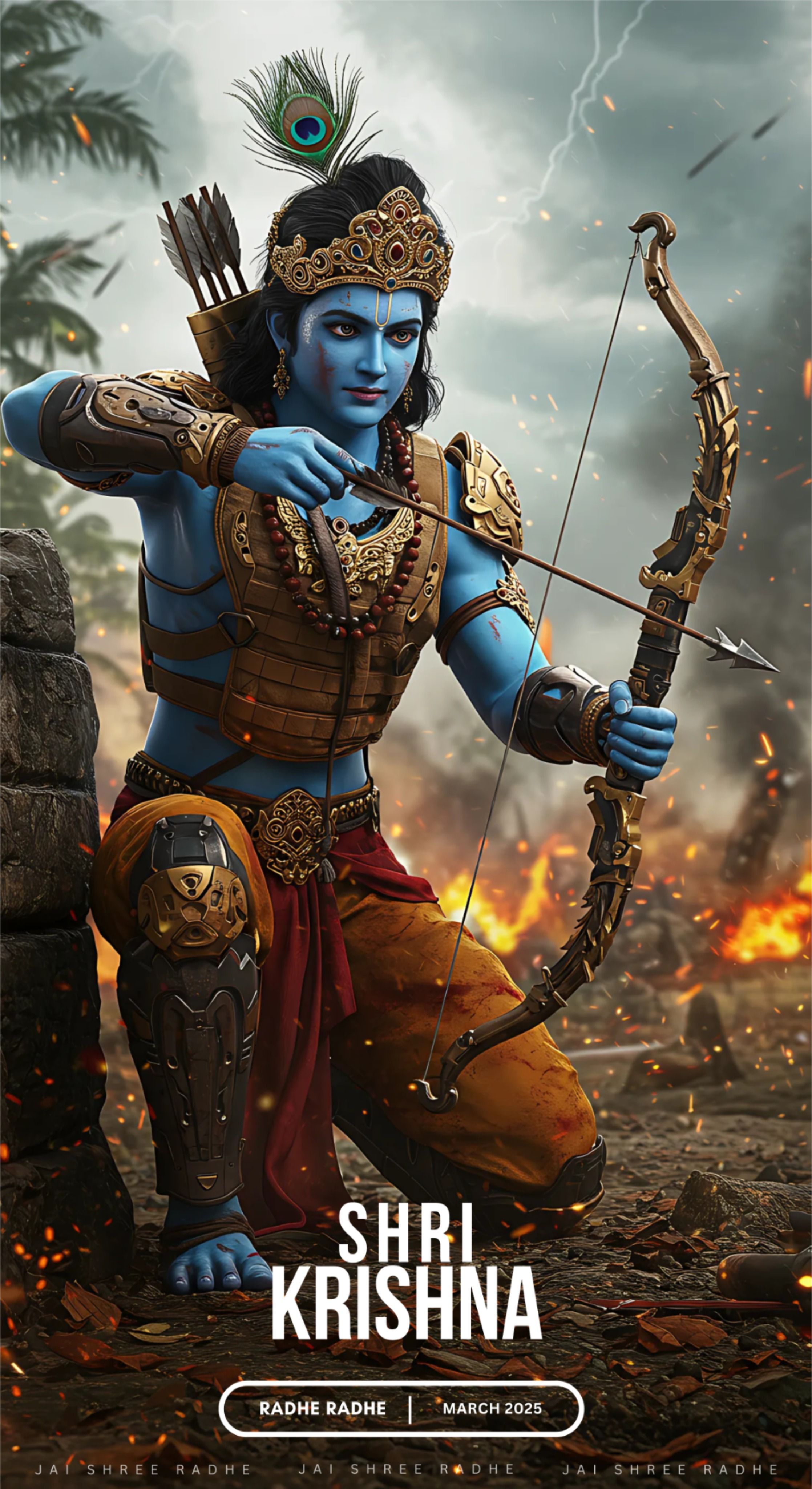 Krishna, warrior, archer, divine, Hindu god