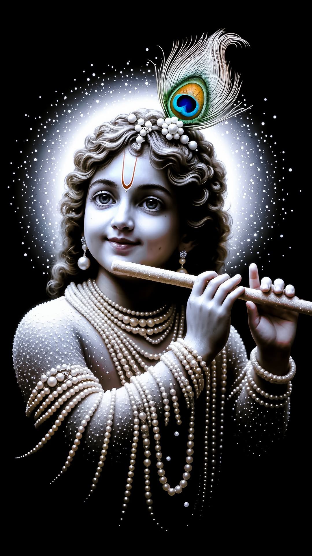 Baby Krishna playing the flute