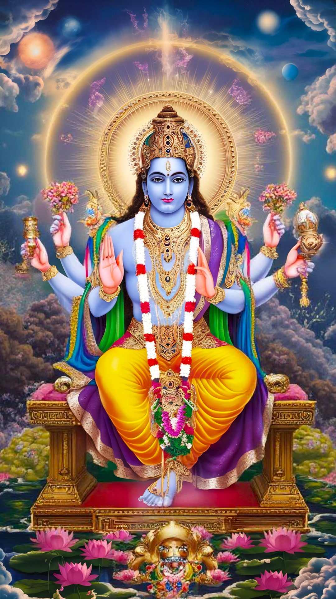 Lord Krishna seated in divine splendor
