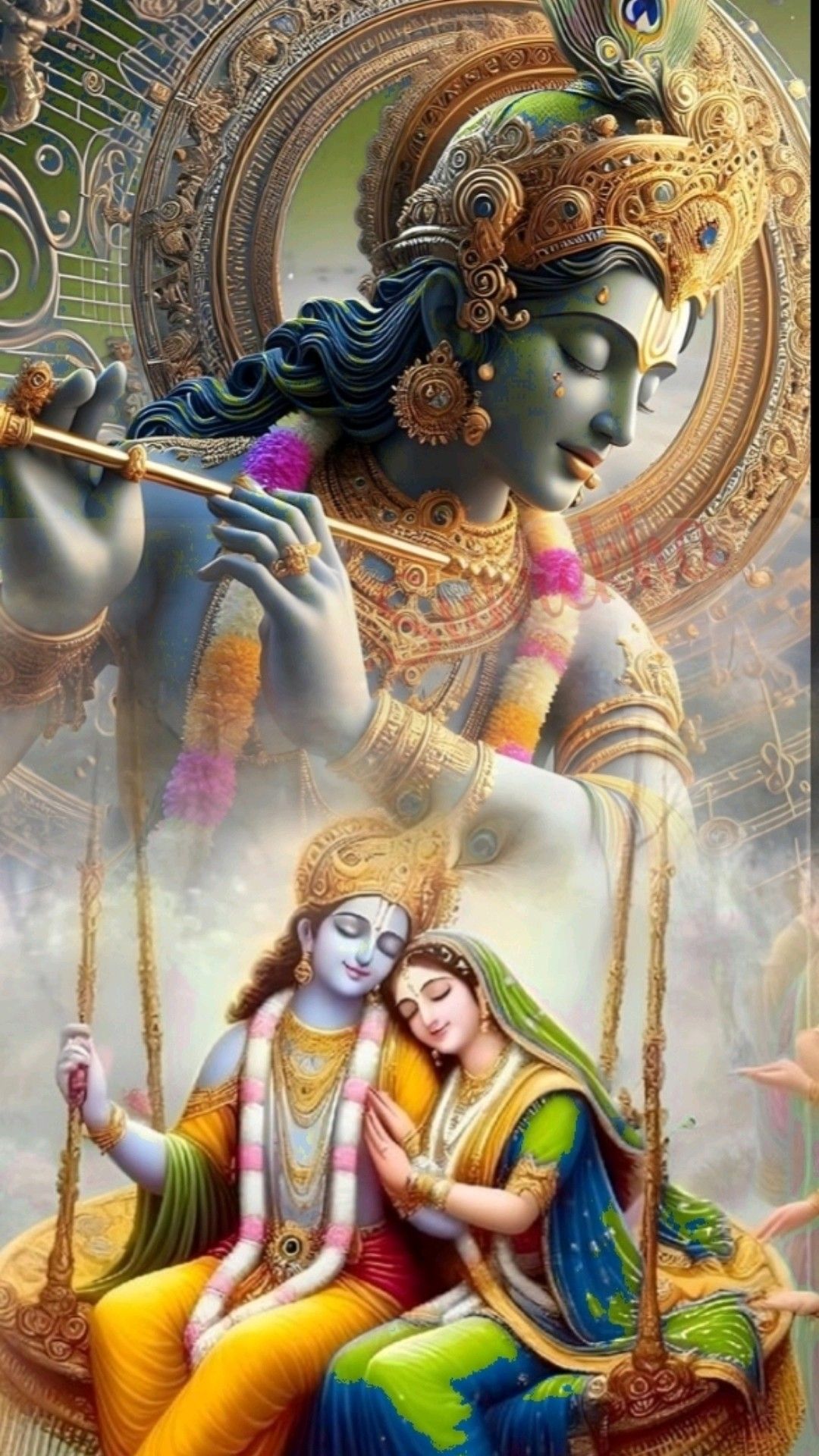 Krishna Radha divine love wallpaper