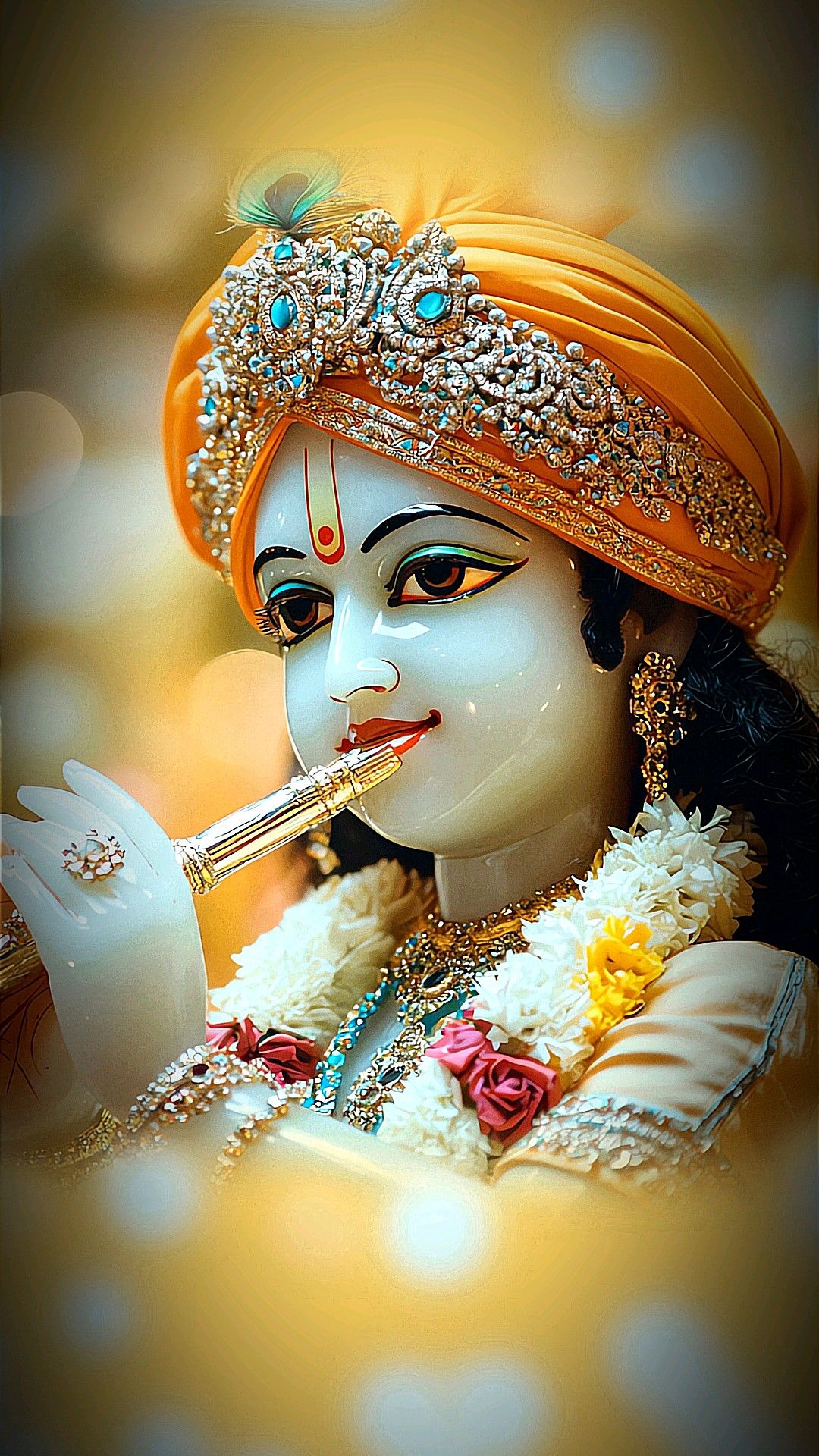 Lord Krishna playing a flute portrait