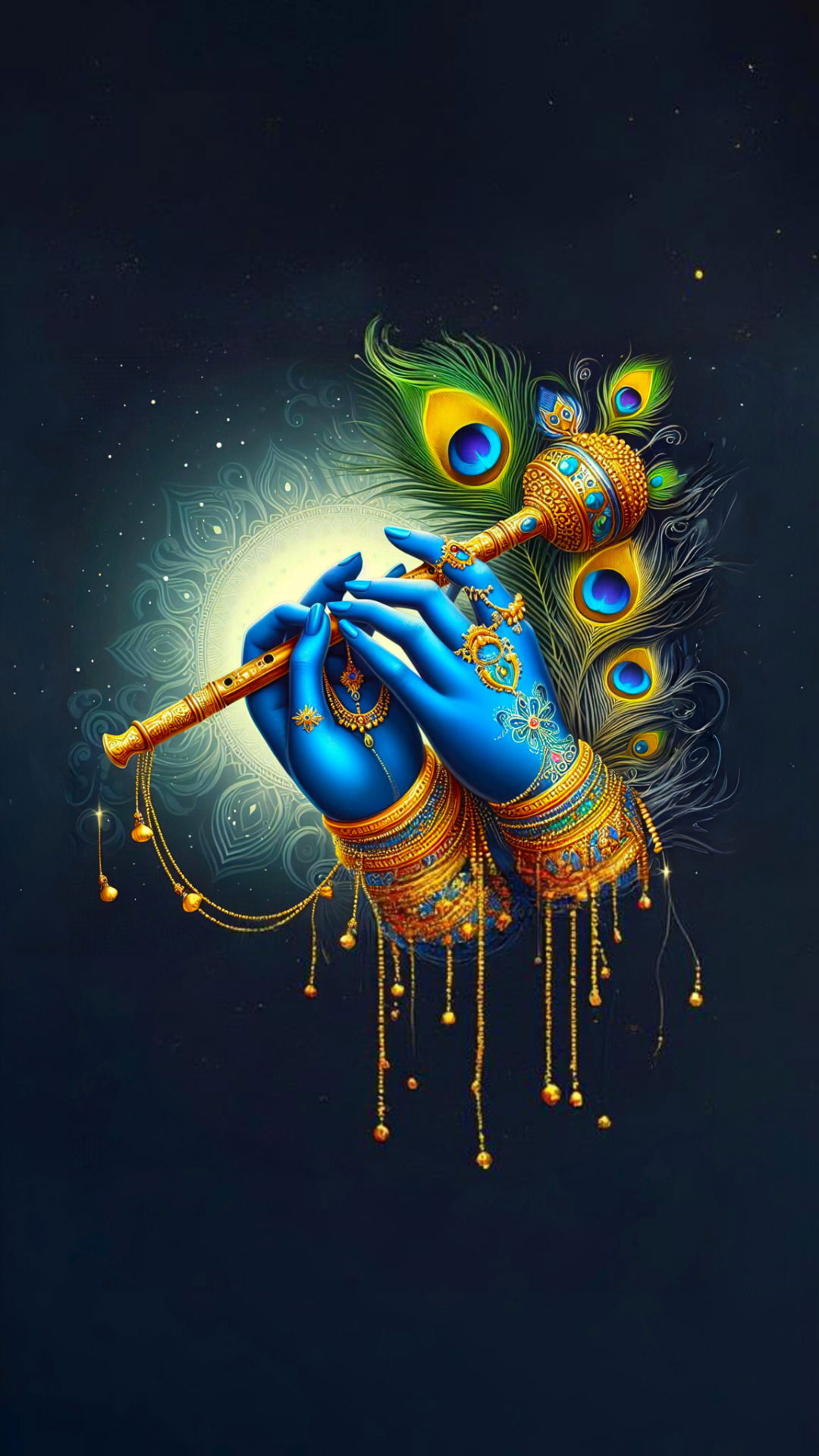 Krishna playing the flute divine wallpaper