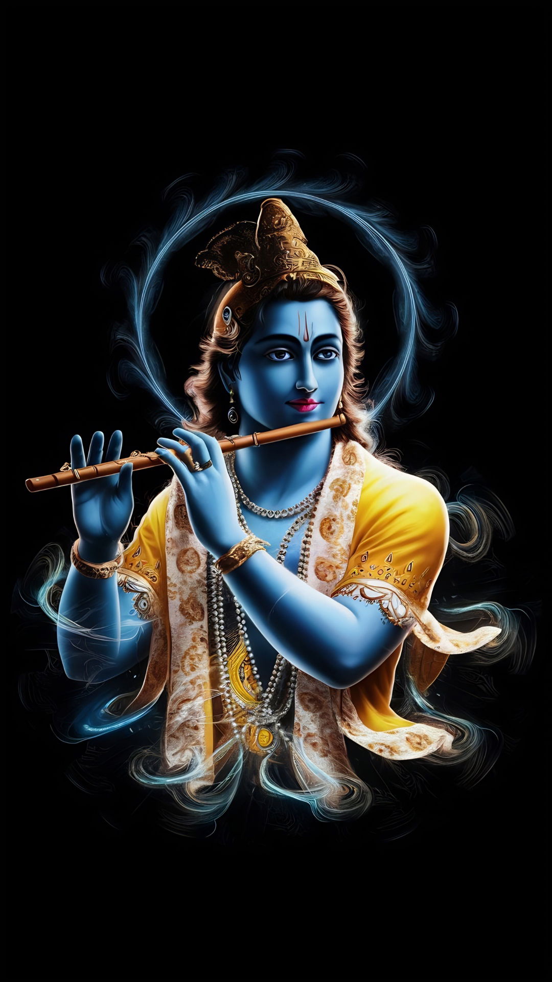 Lord Krishna playing a flute