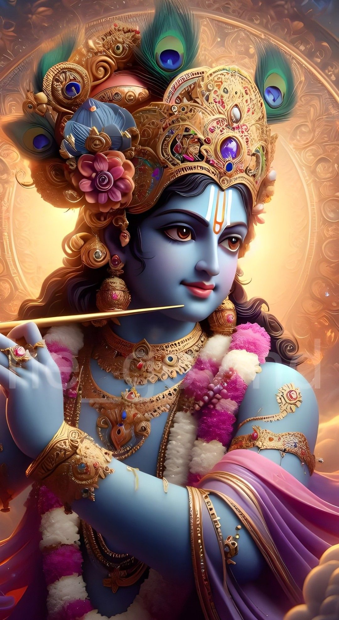 Krishna playing flute divine wallpaper