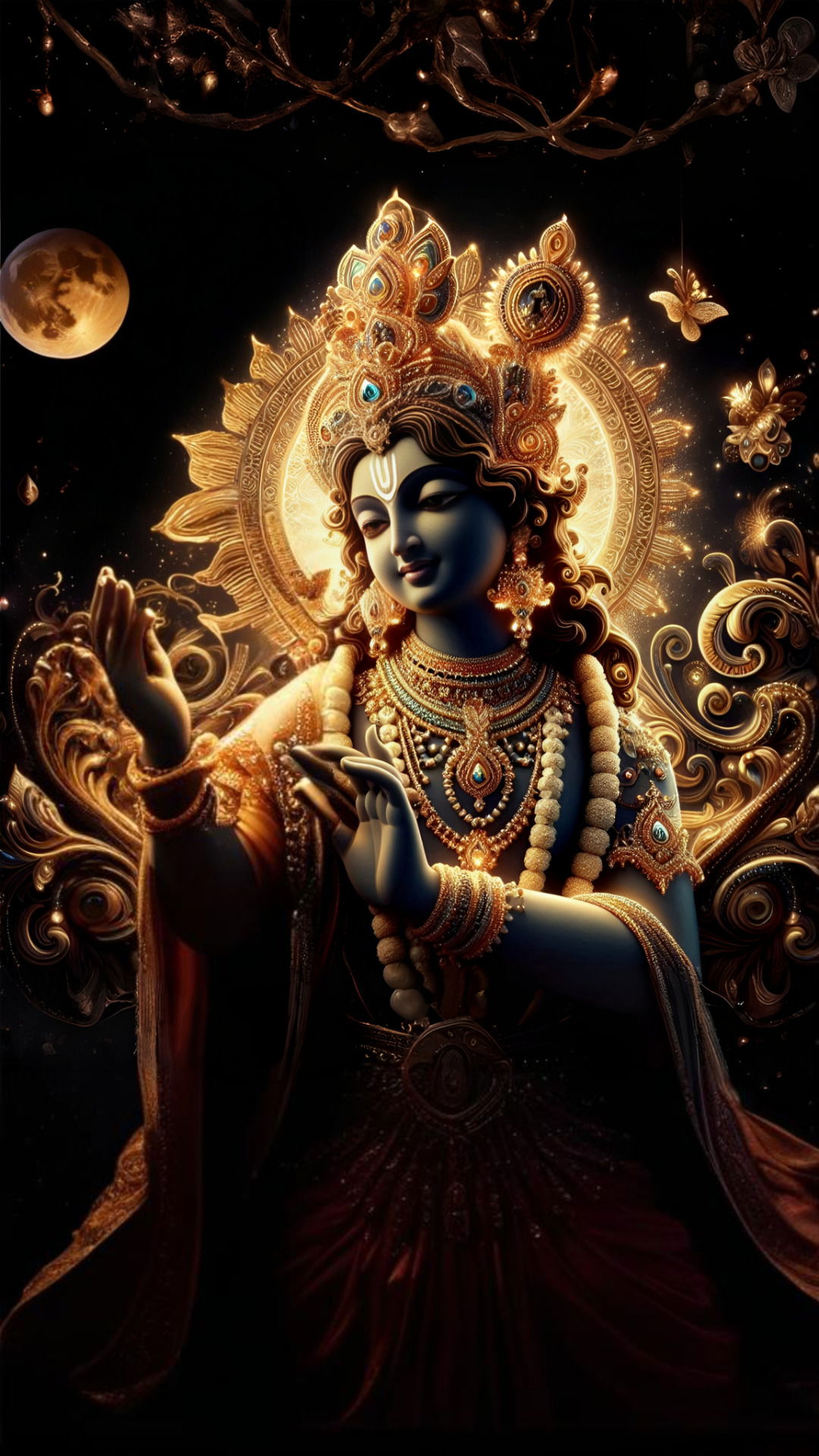 Lord Krishna playing divine flute