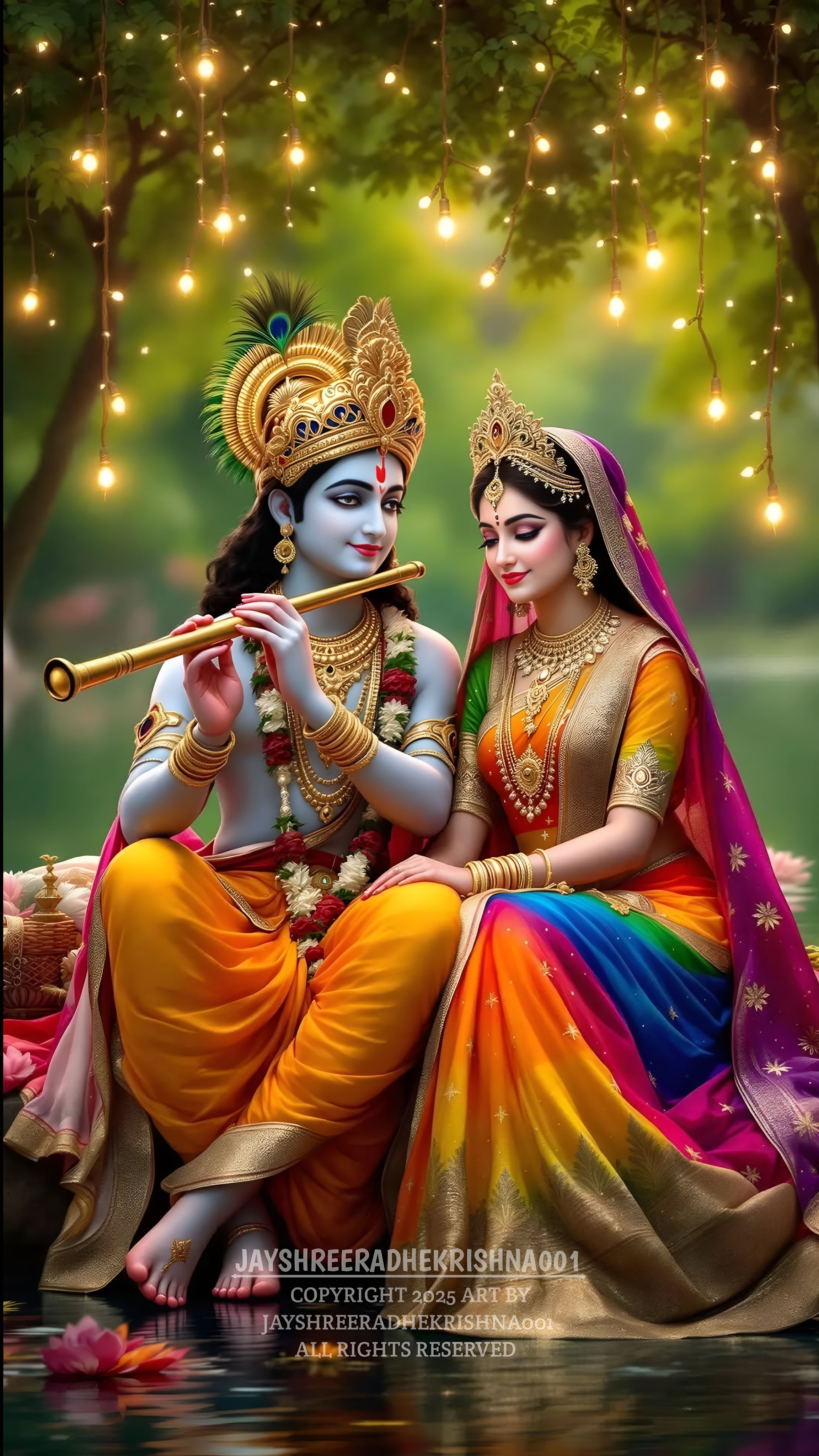 Krishna and Radha in loving embrace