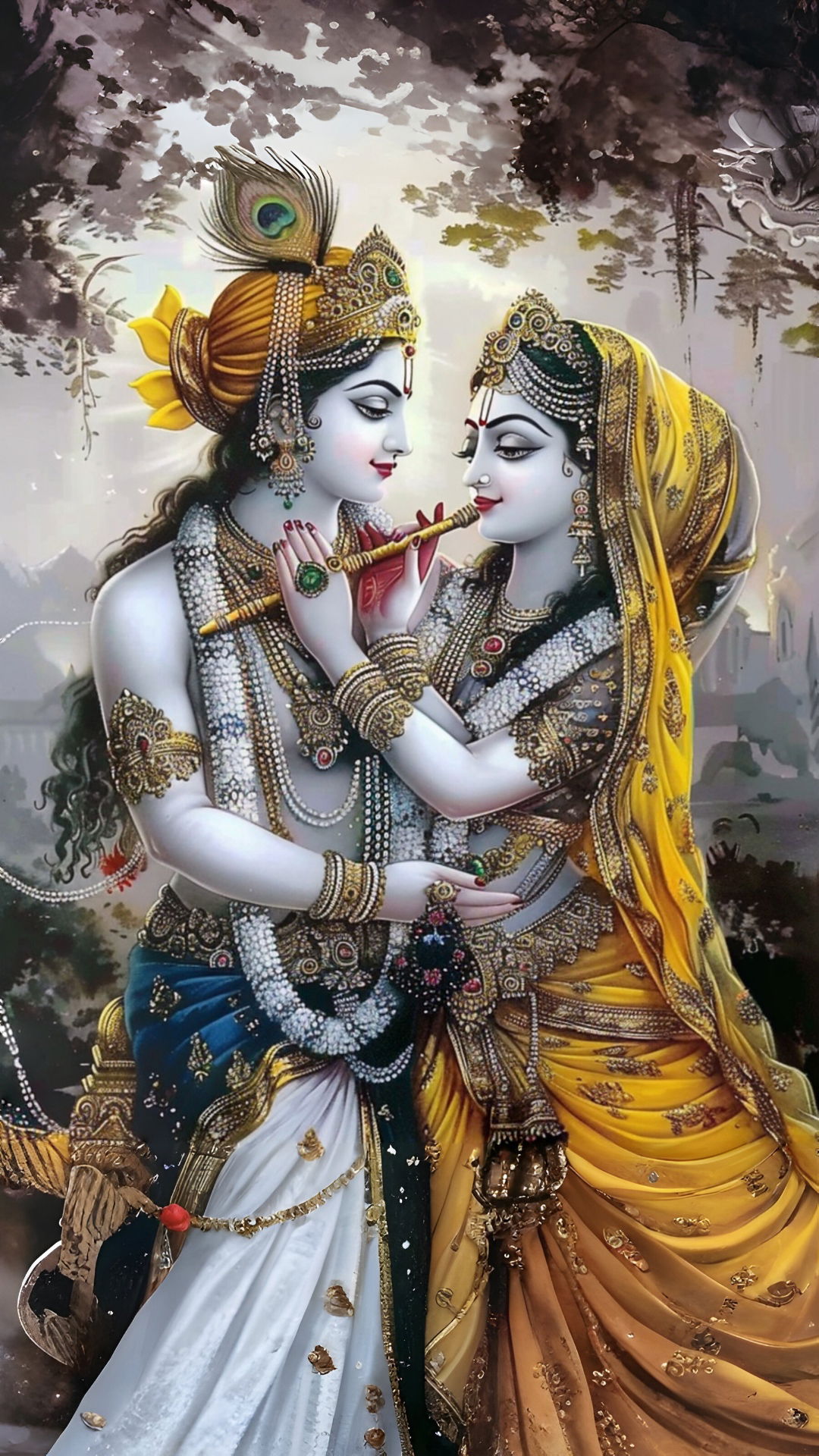 Krishna Radha divine love wallpaper