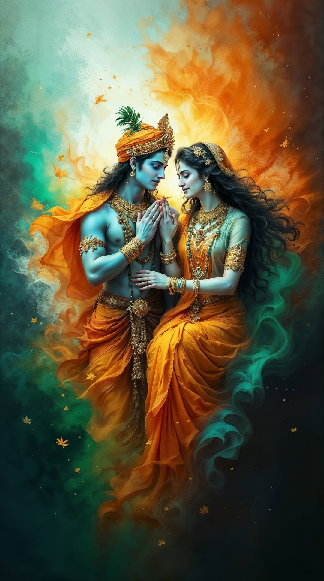 Krishna and Radha in loving embrace