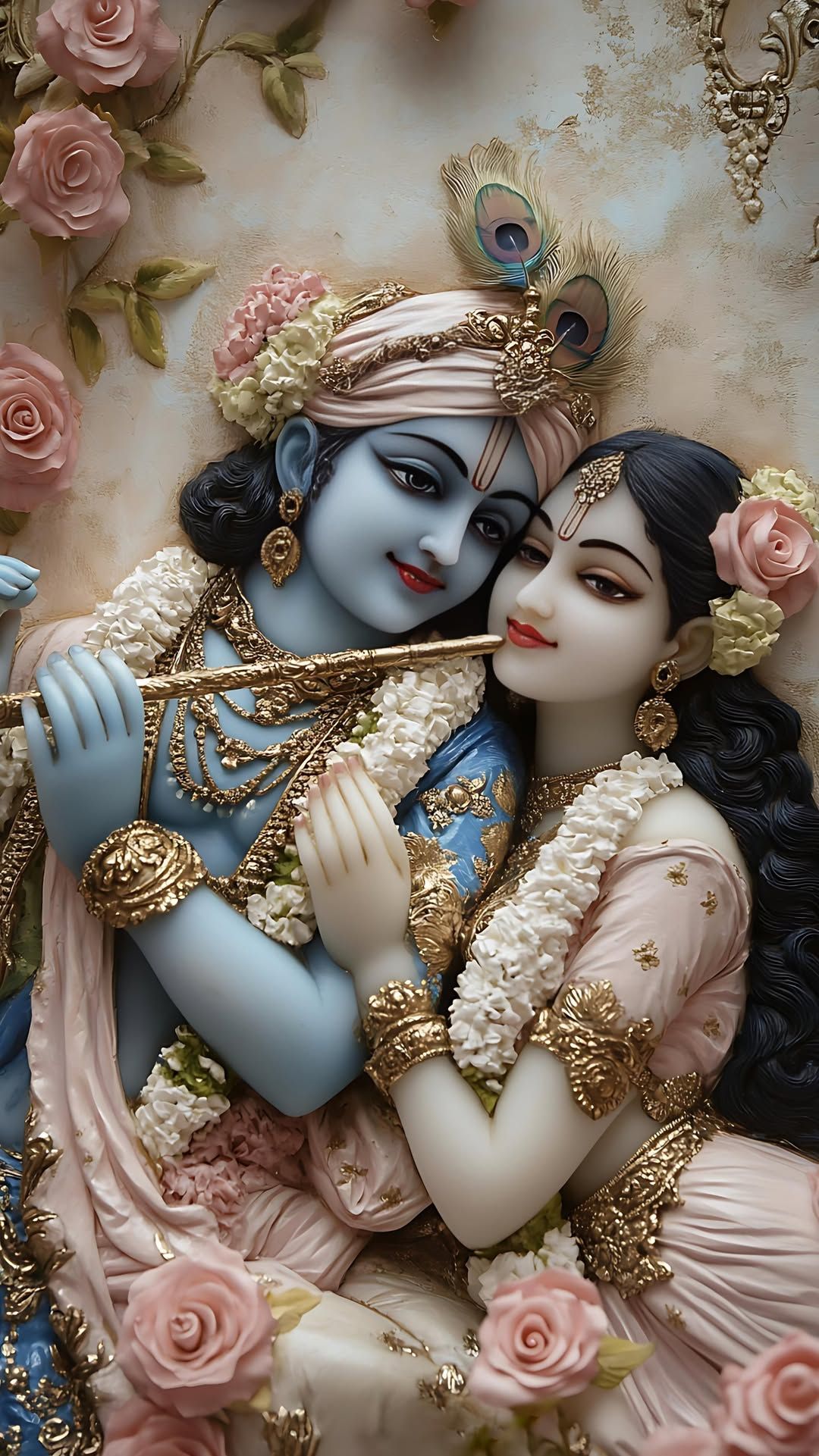 Krishna and Radha divine love wallpaper