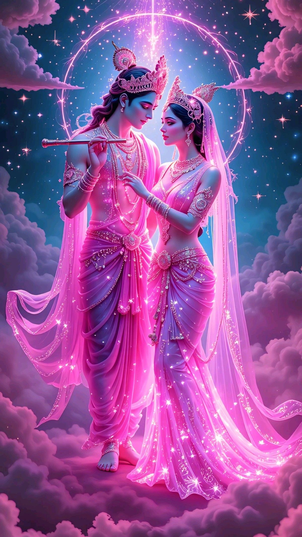 Krishna and Radha divine love wallpaper