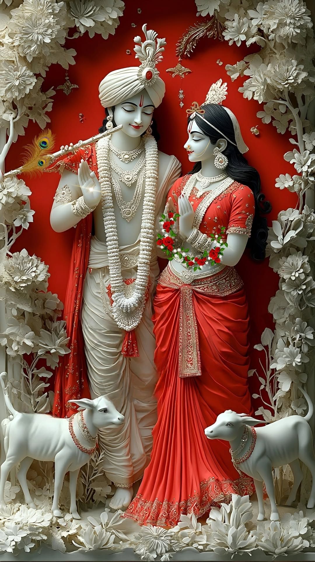 Krishna and Radha divine love wallpaper
