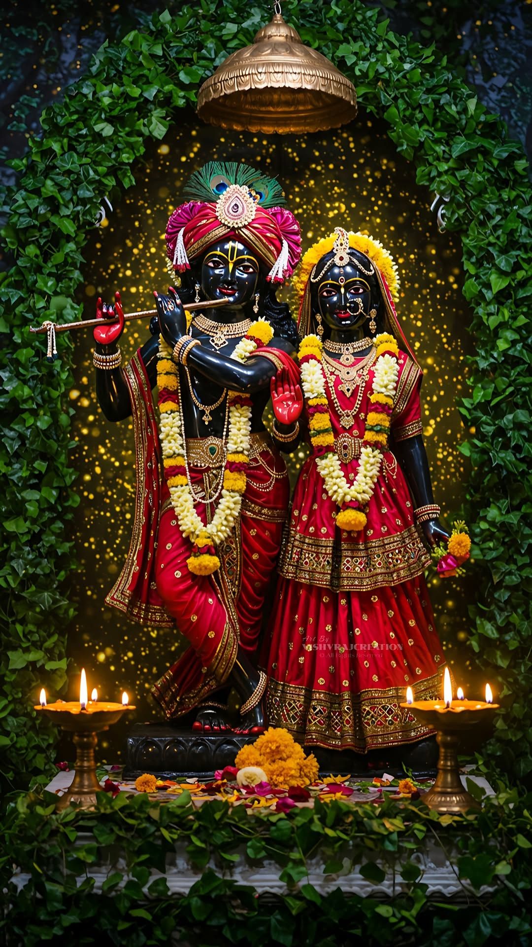 Krishna and Radha divine love wallpaper