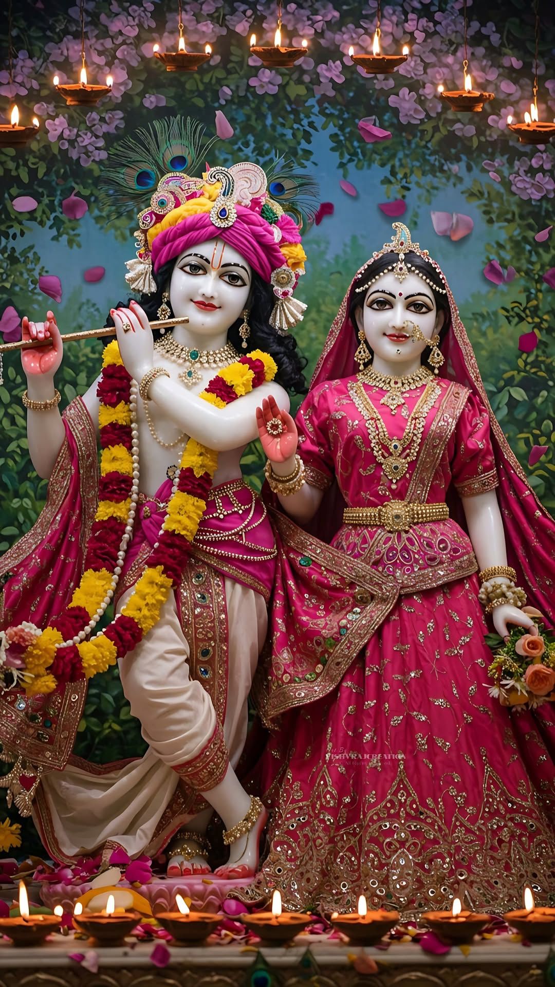 Krishna and Radha divine couple wallpaper