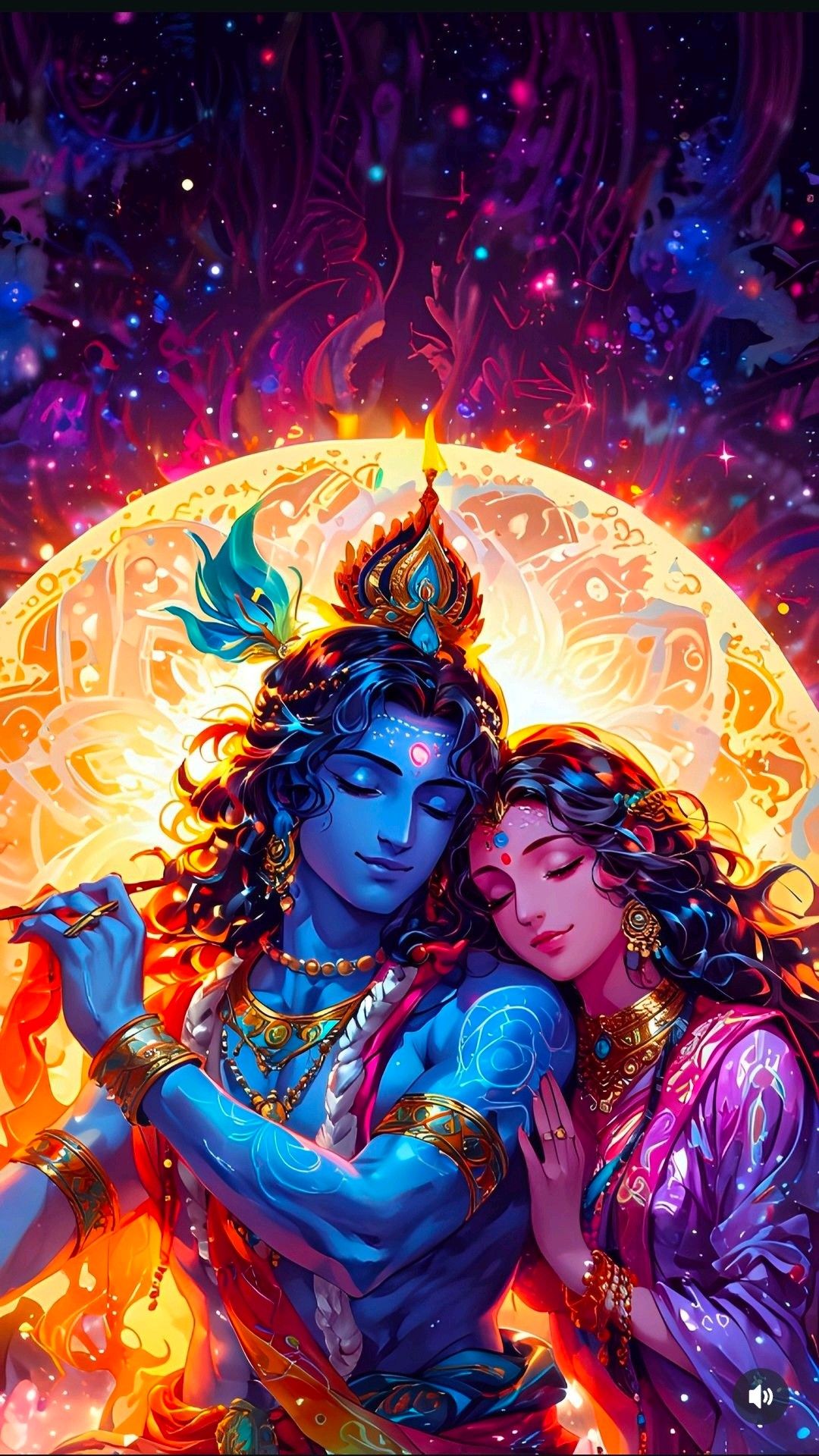 Krishna Radha divine love wallpaper