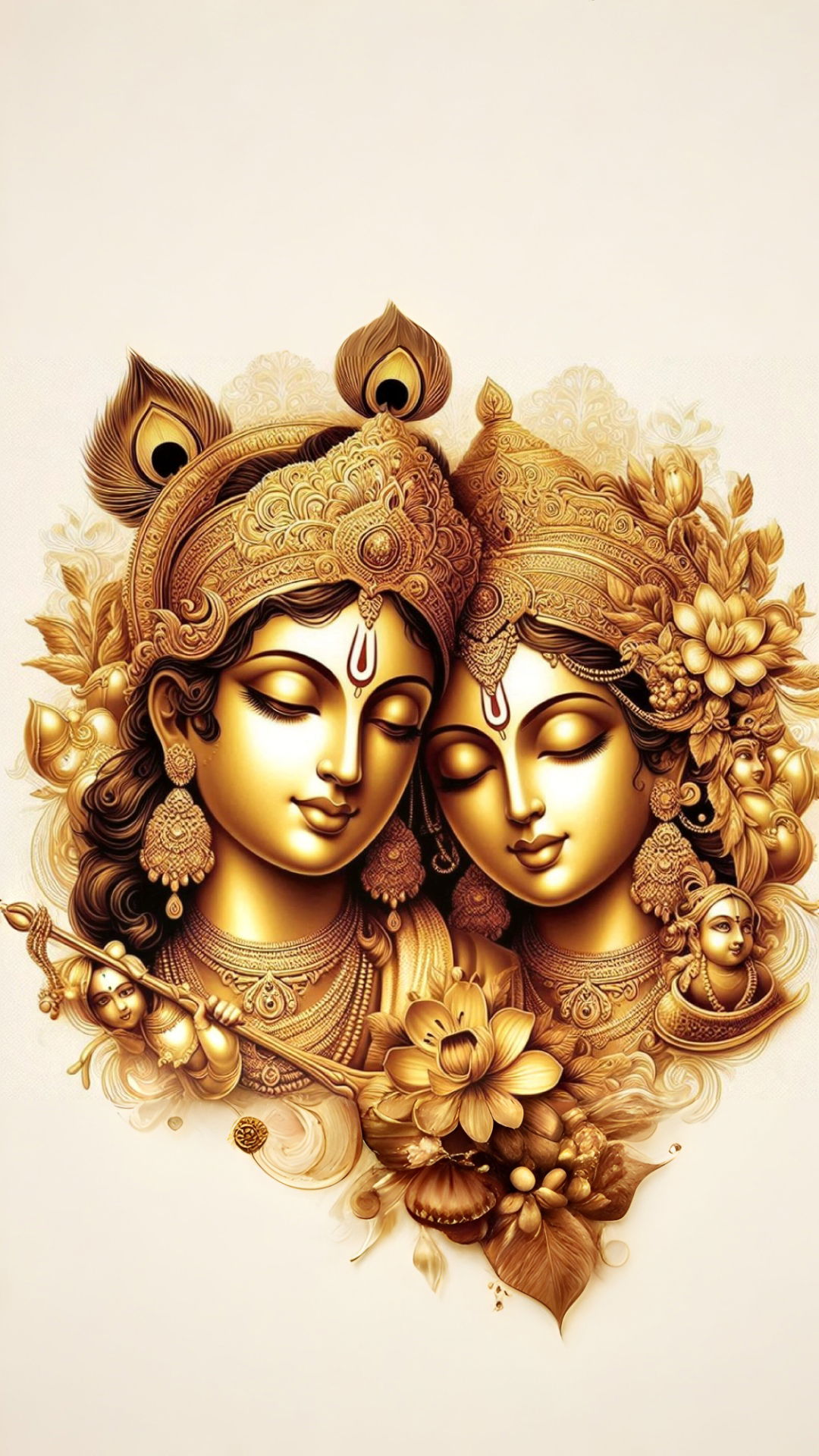 Radha and Krishna golden divine couple