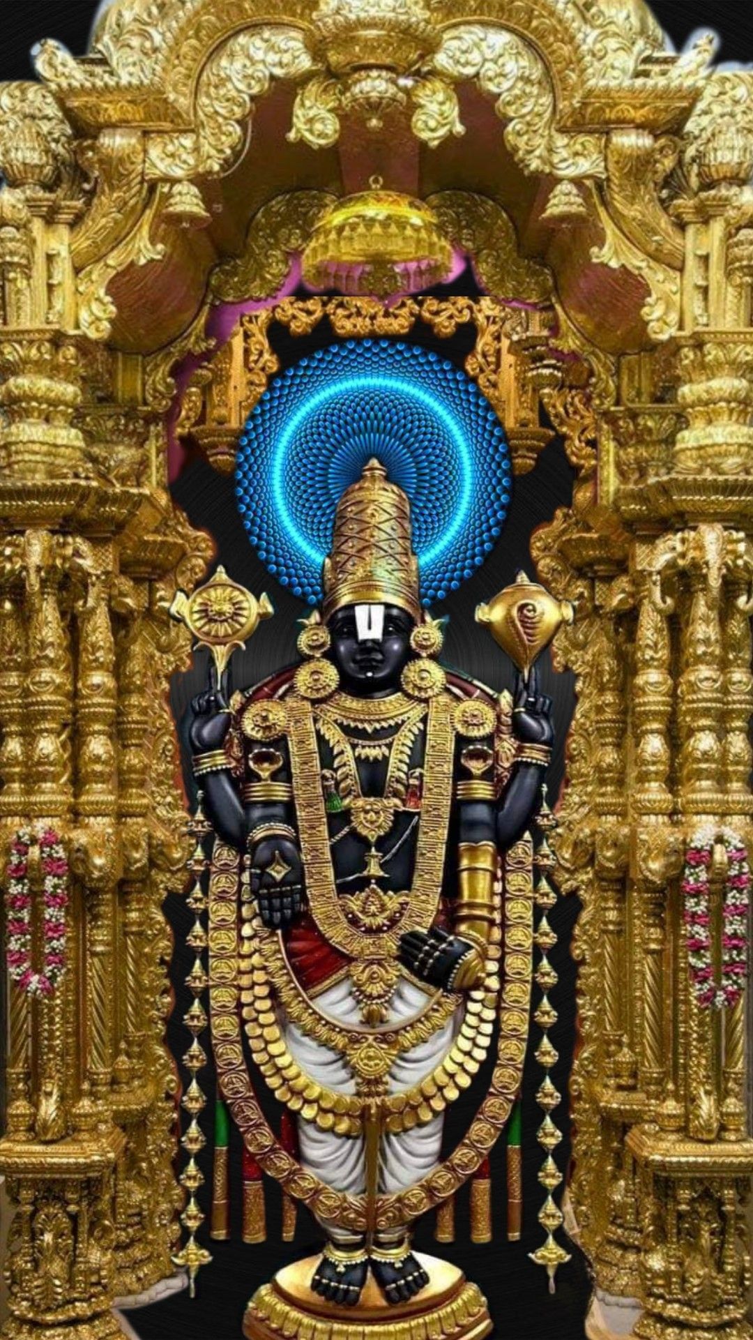 Lord Venkateswara in golden attire