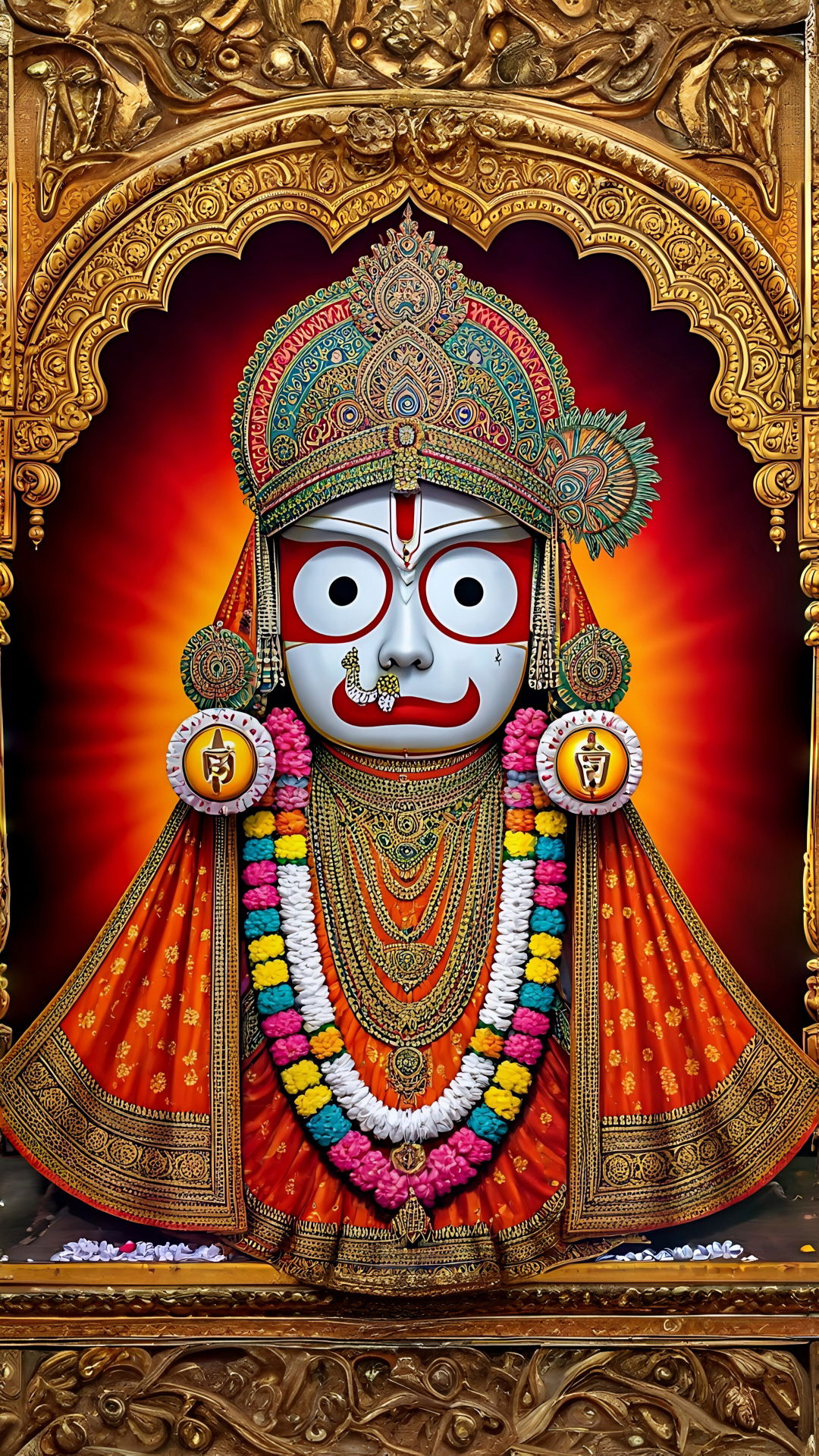Lord Jagannath\'s radiant face, divine artwork