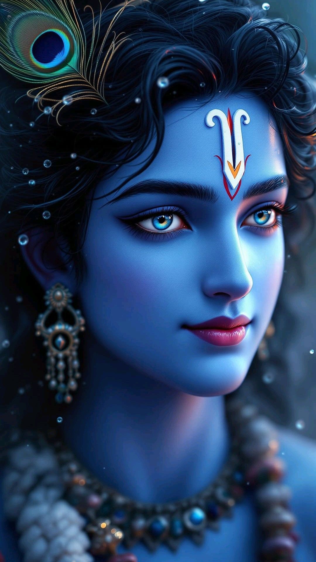 Divine Krishna with mesmerizing blue eyes