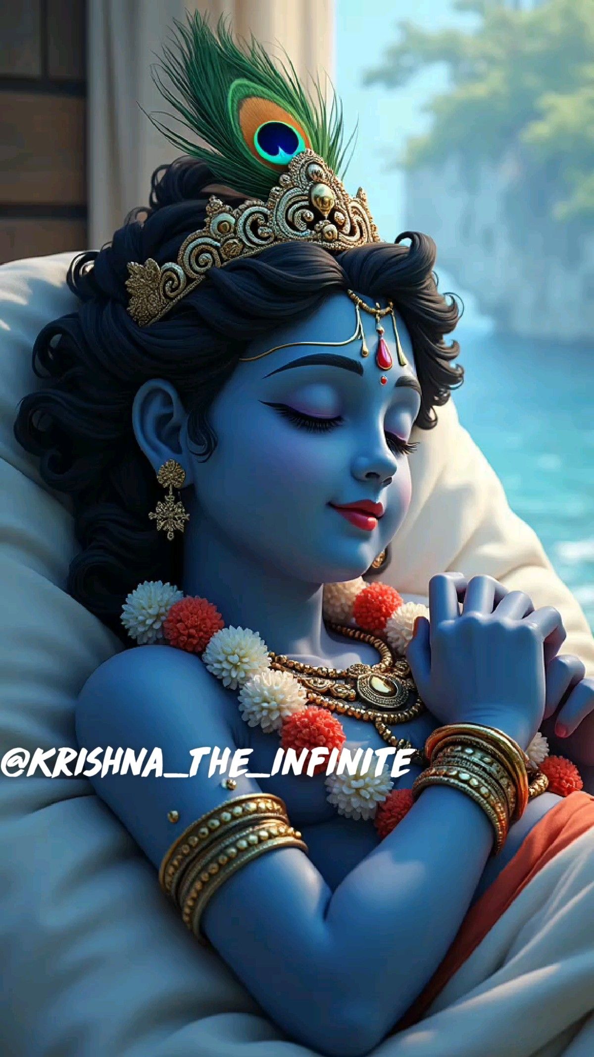 Lord Krishna in prayerful pose
