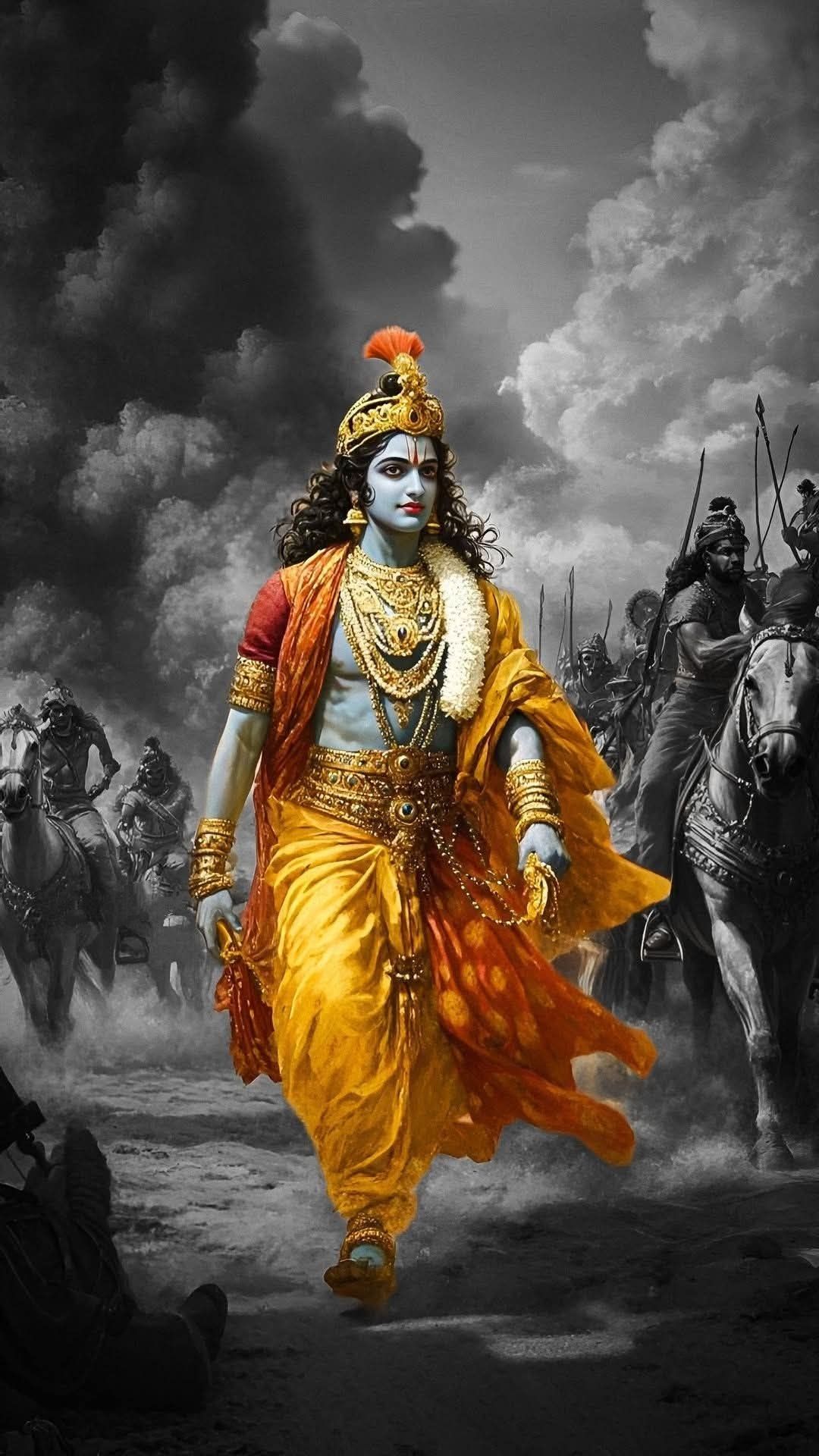 Lord Krishna leads the Kurukshetra war