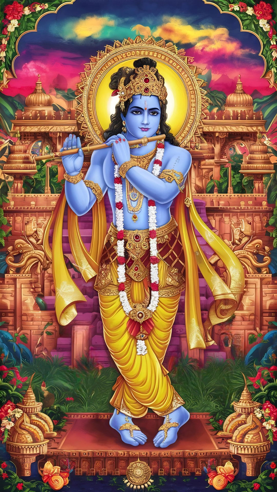 Lord Krishna playing the flute