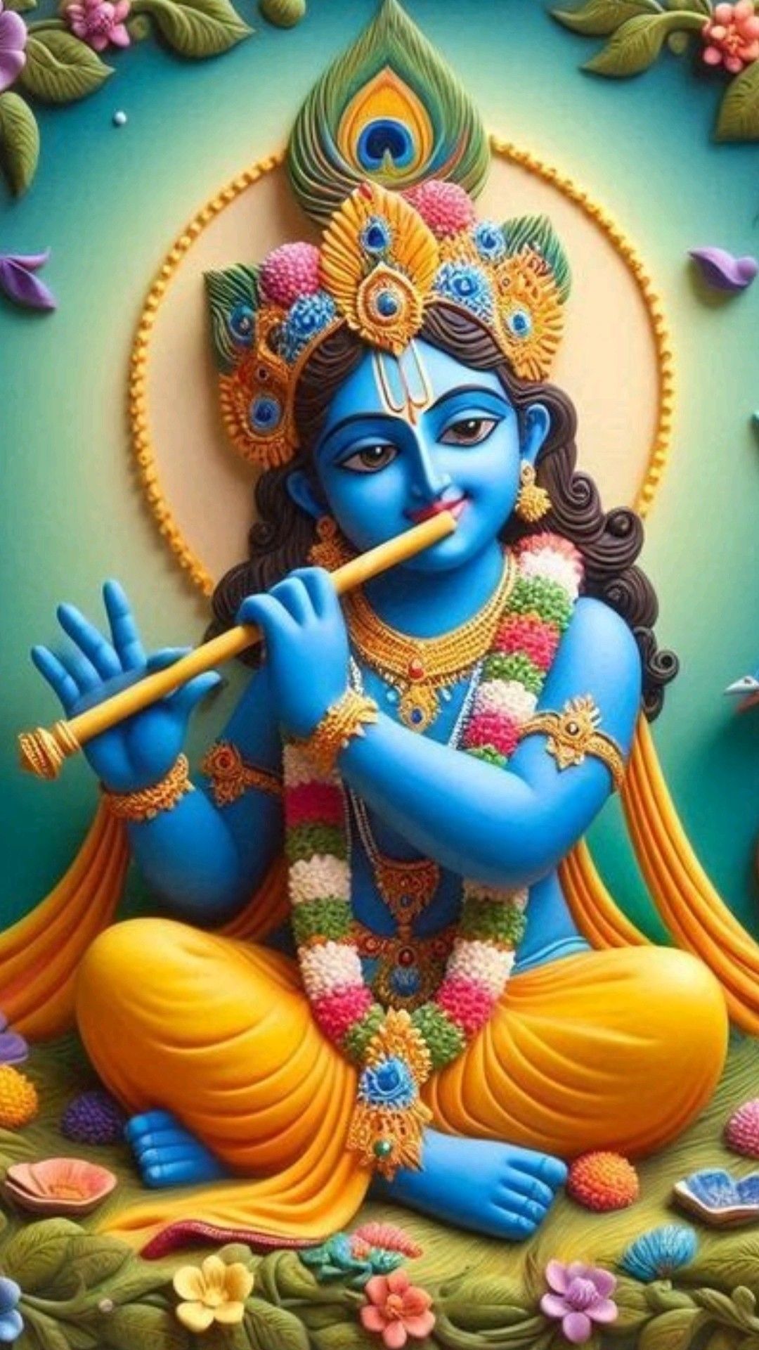 Lord Krishna playing the flute