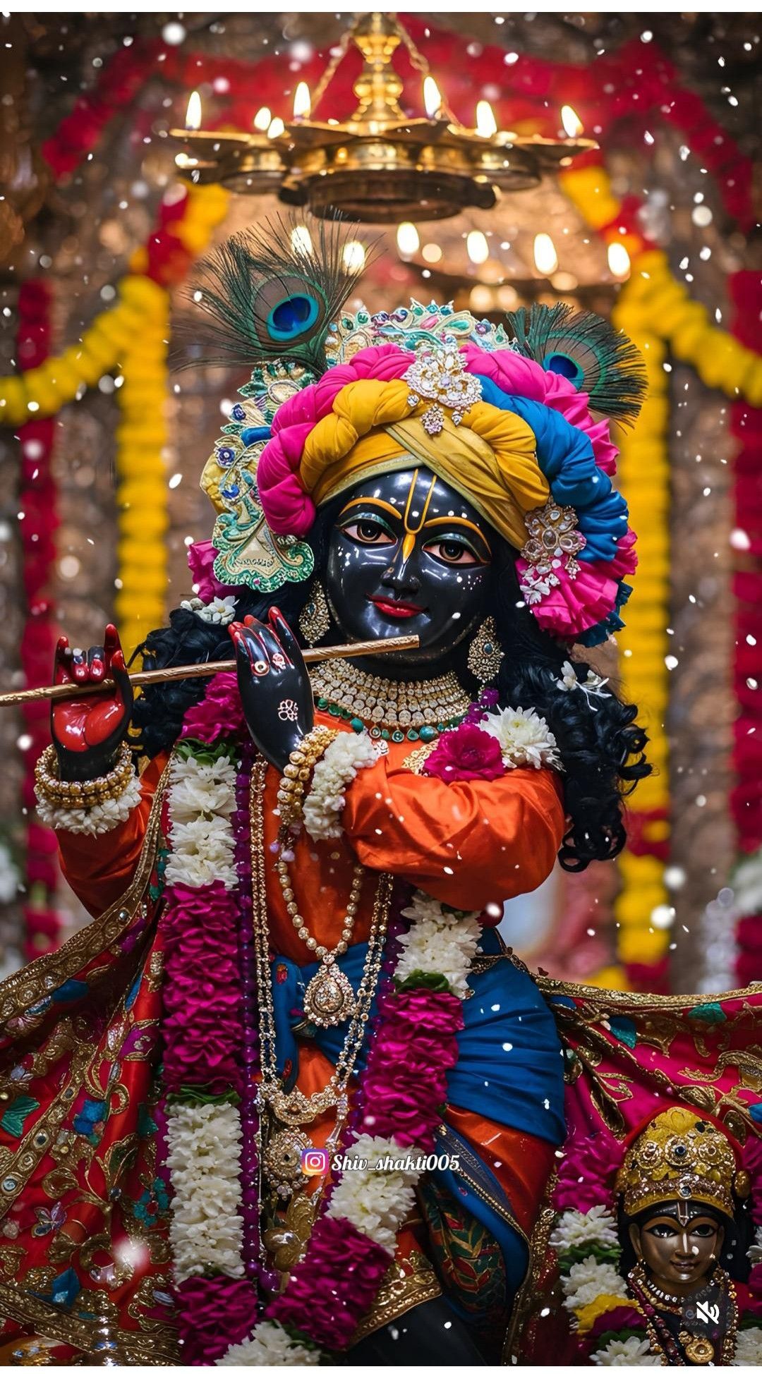 Krishna playing the flute, divine wallpaper