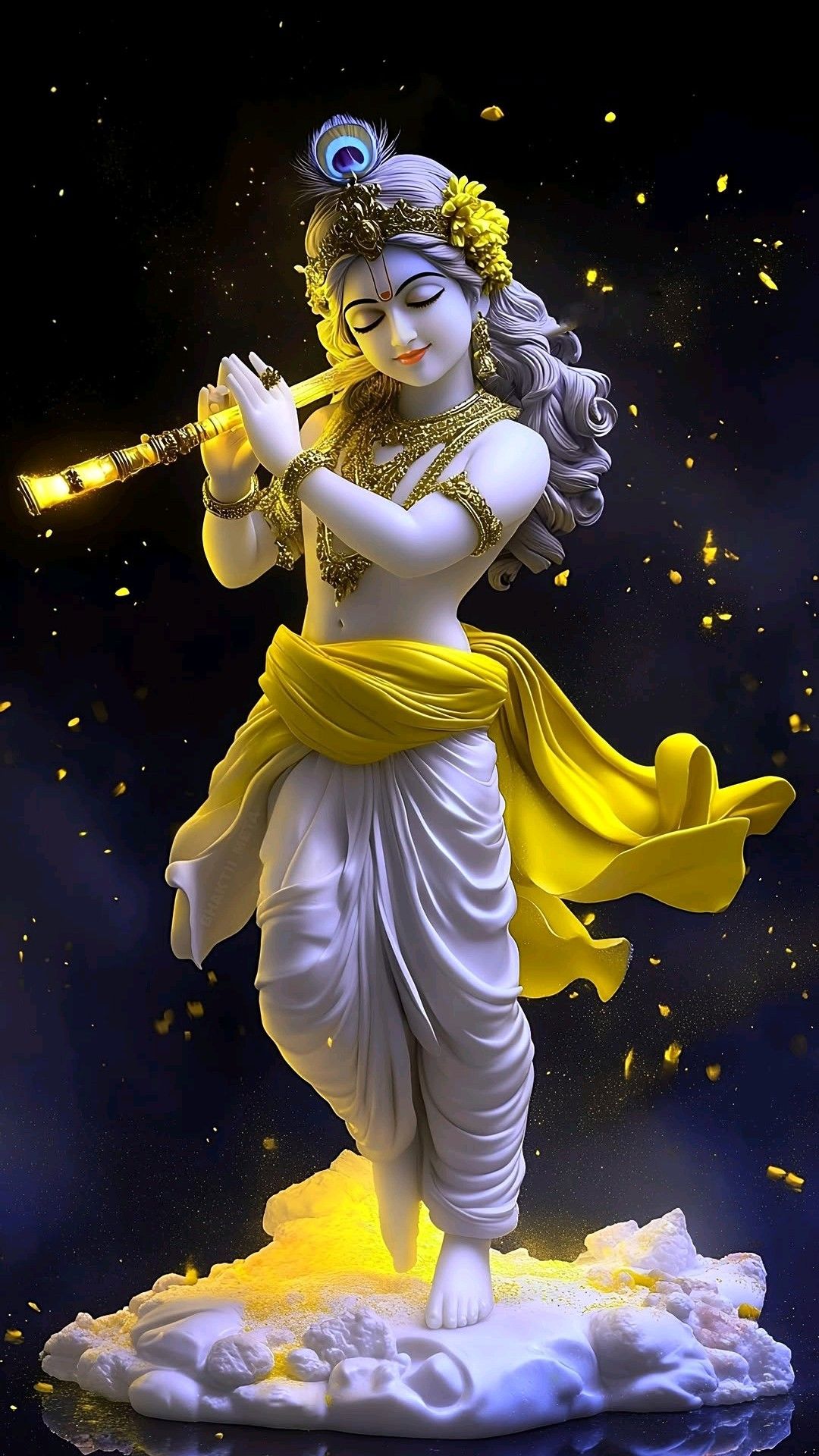 Krishna playing flute divine wallpaper