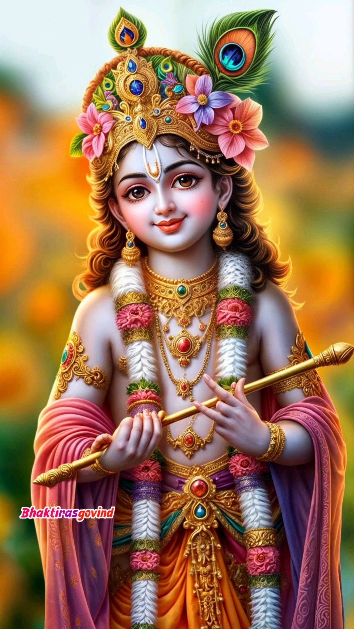 Krishna playing flute, divine wallpaper