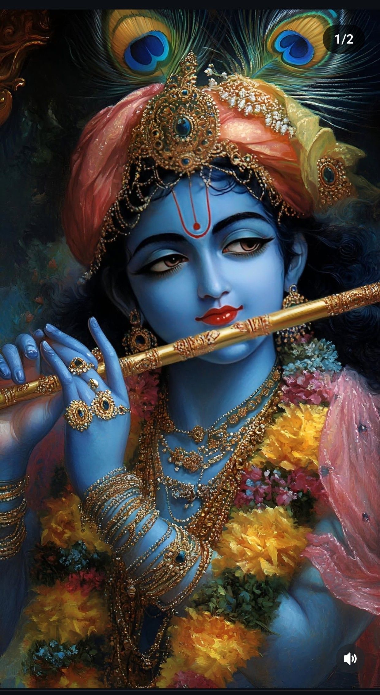 Krishna playing flute divine wallpaper