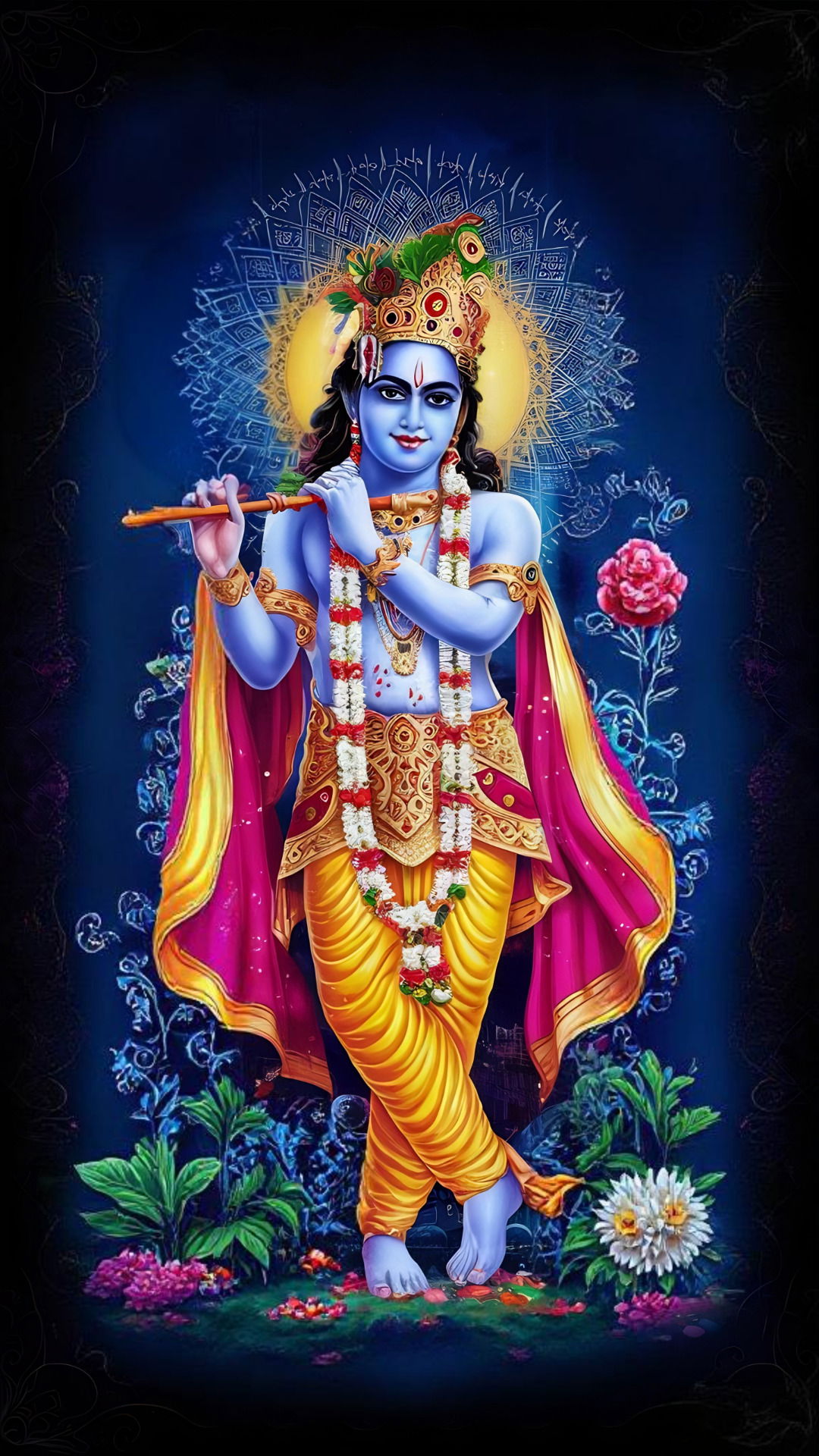 Lord Krishna playing the flute