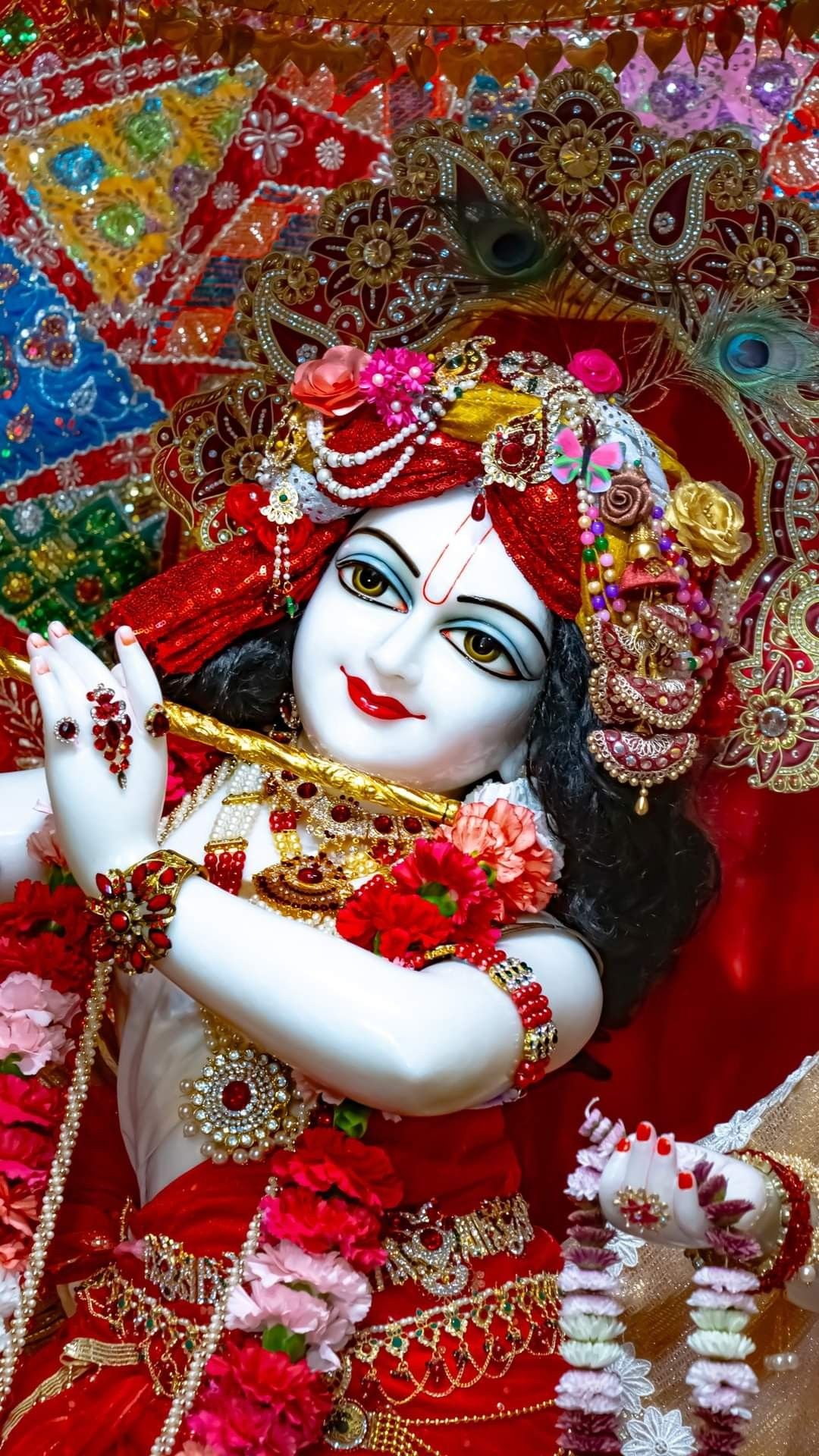 Lord Krishna playing the flute, devotional art