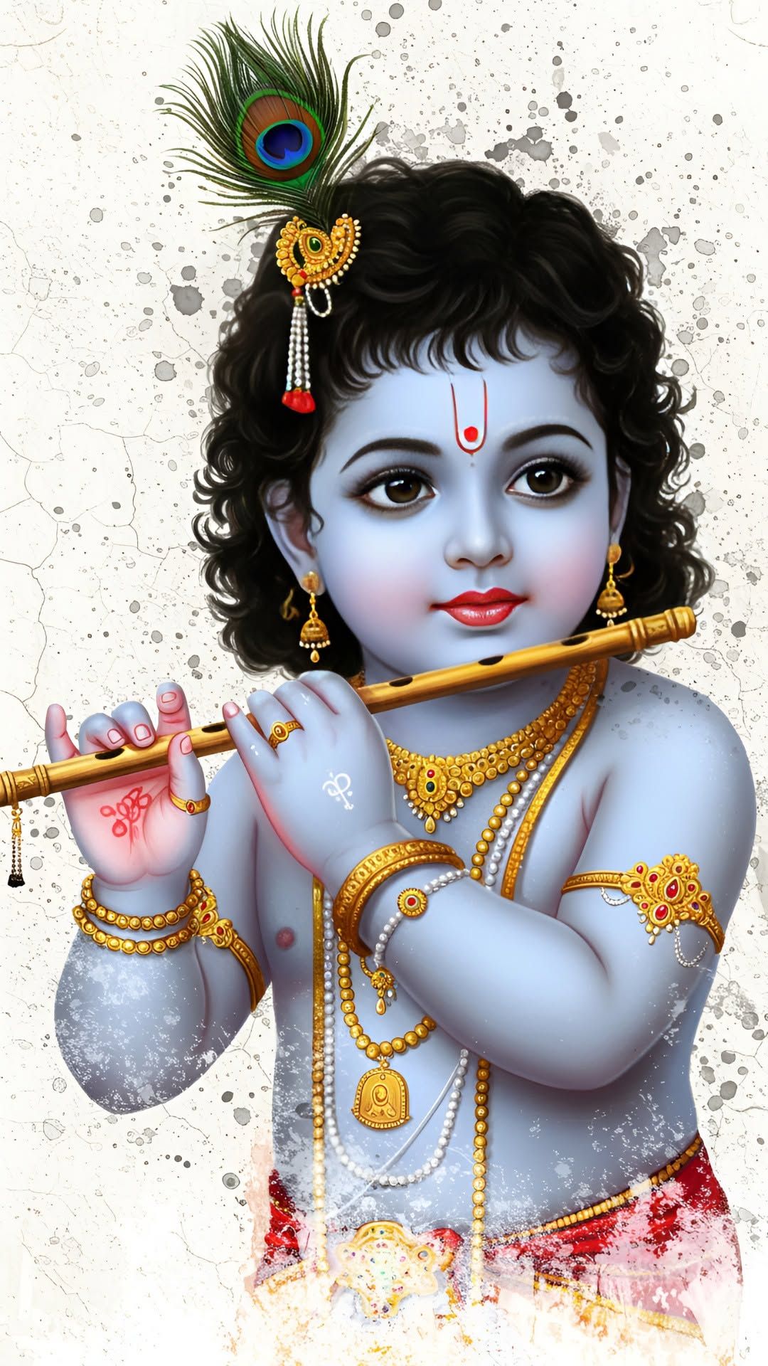 Little Krishna playing a flute