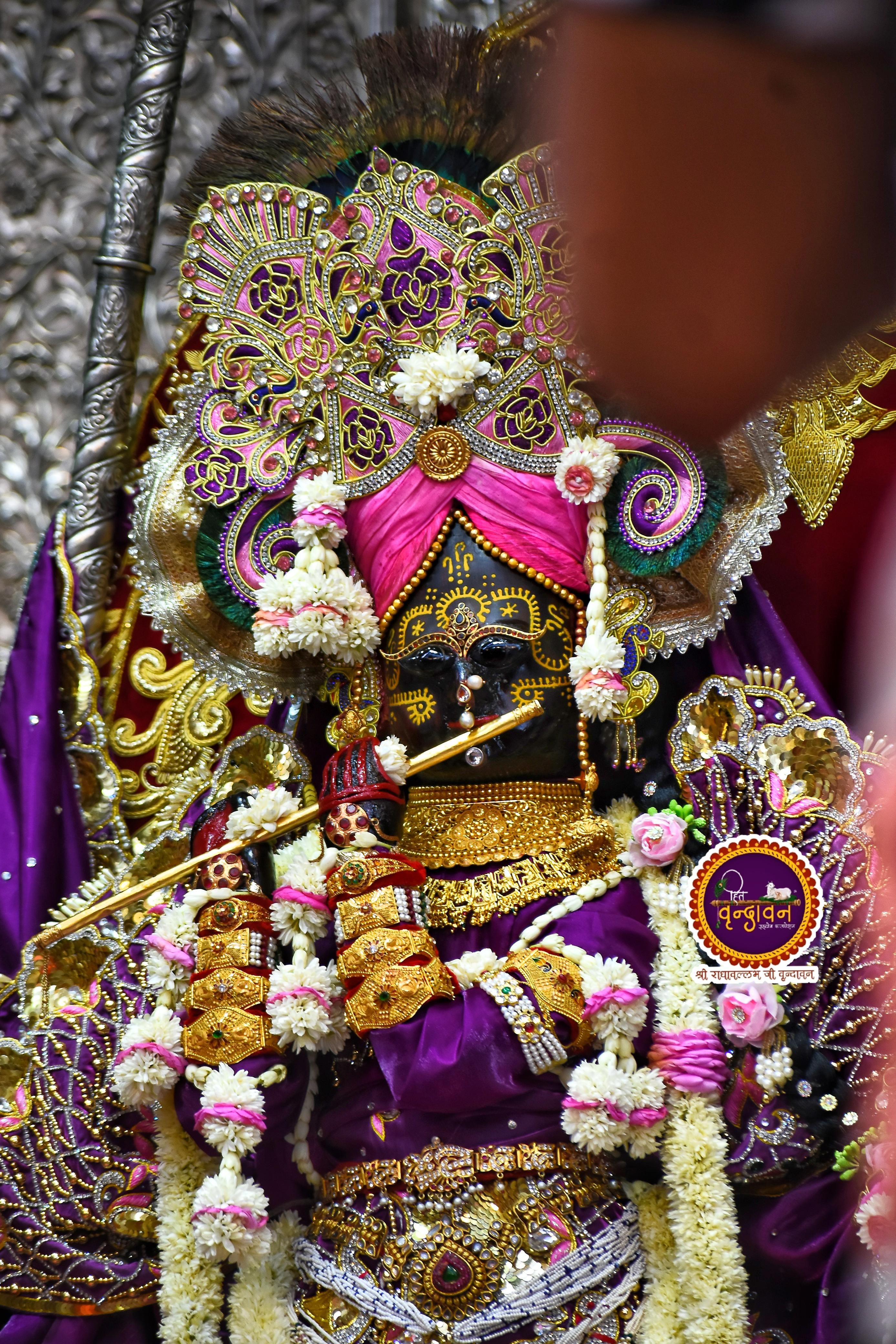 Lord Krishna with flute and peacock feather