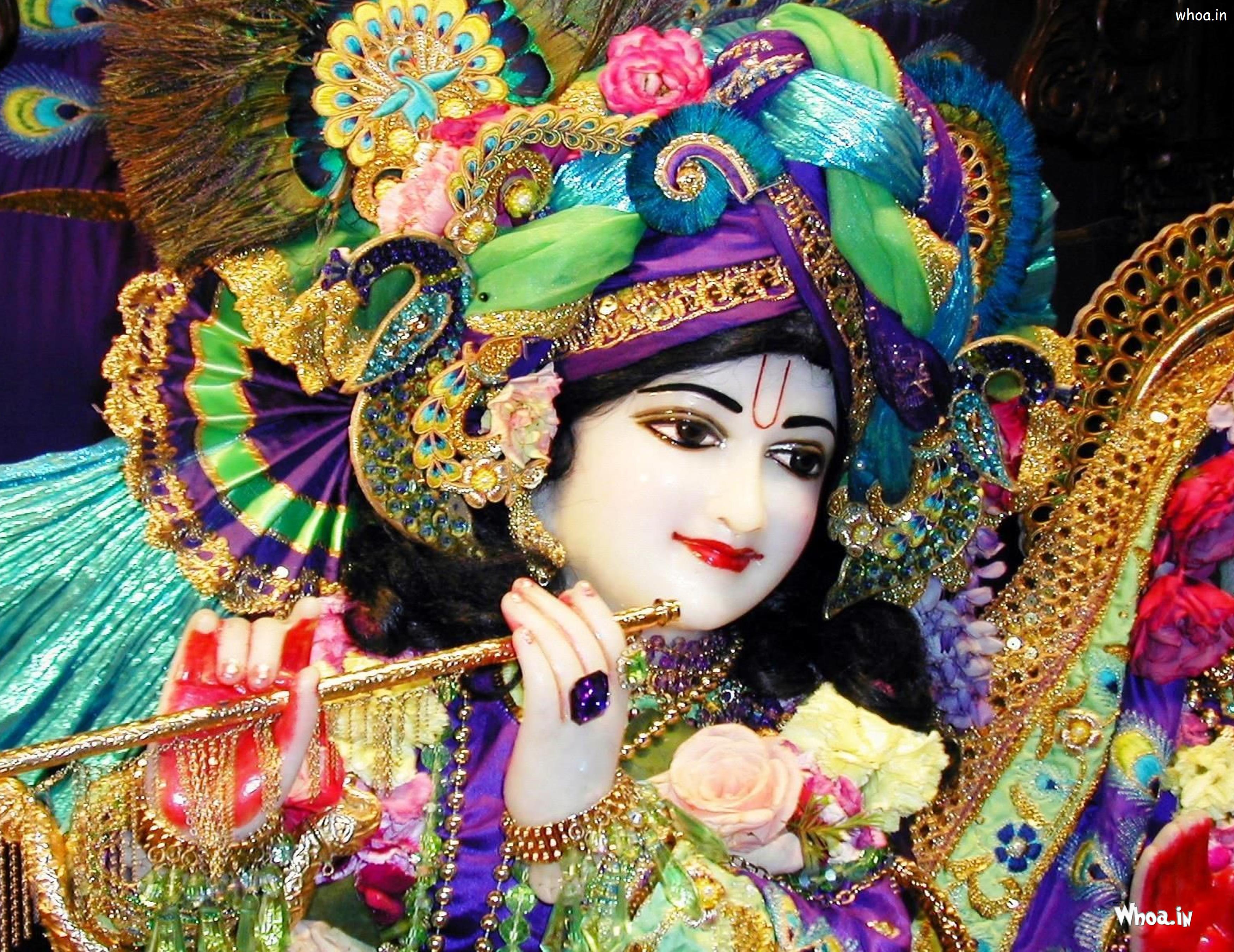 Lord Krishna playing the flute, divine image