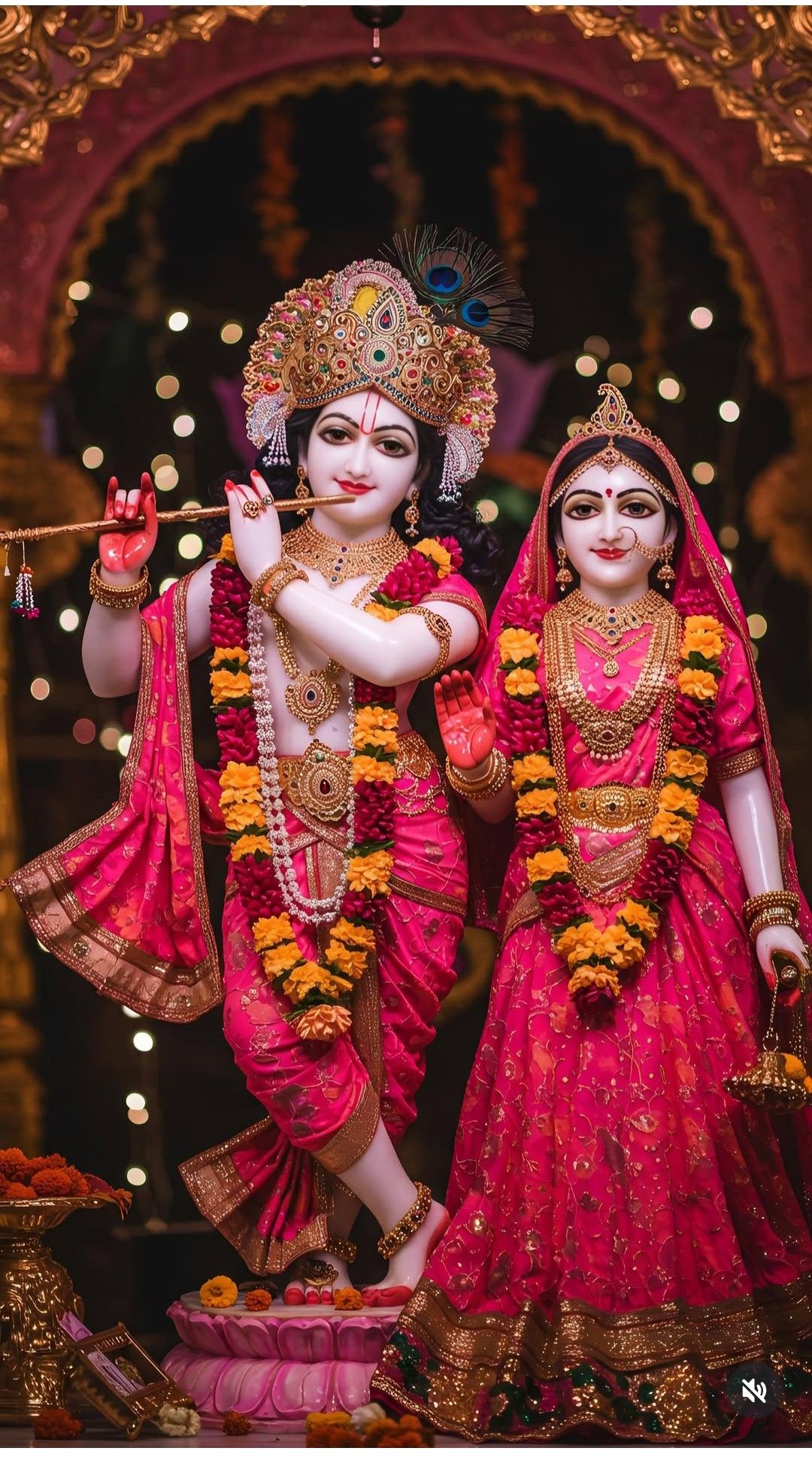 Radha Krishna statues, temple devotion