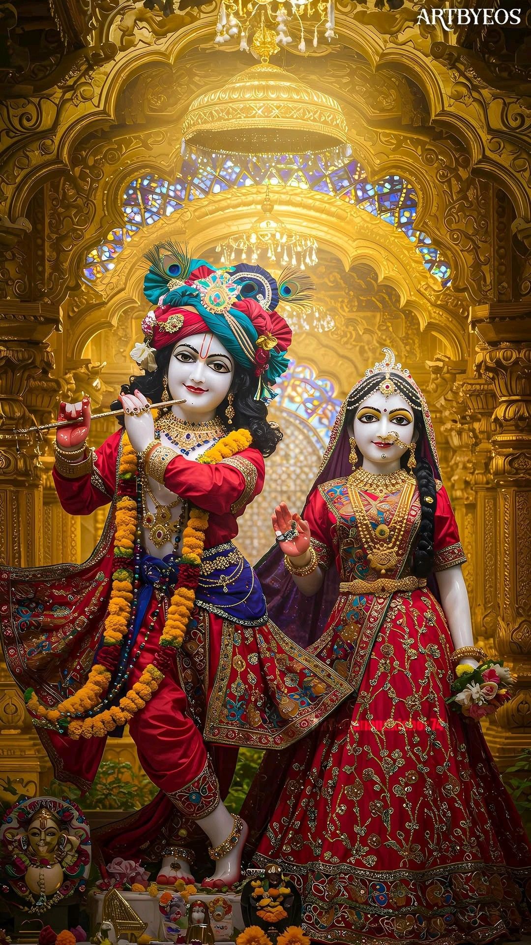 Radha Krishna divine couple portrait