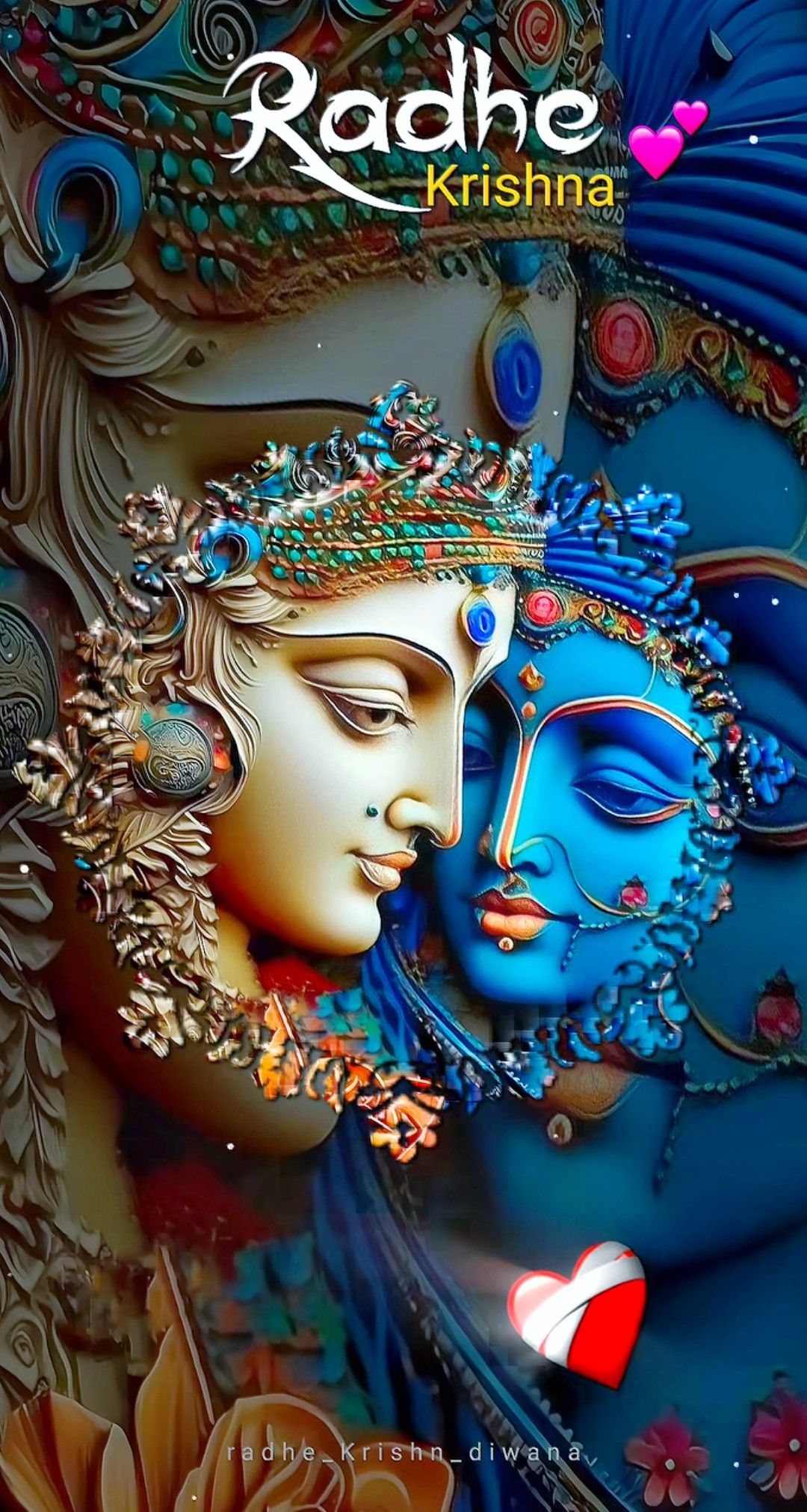 Radha and Krishna divine love portrait