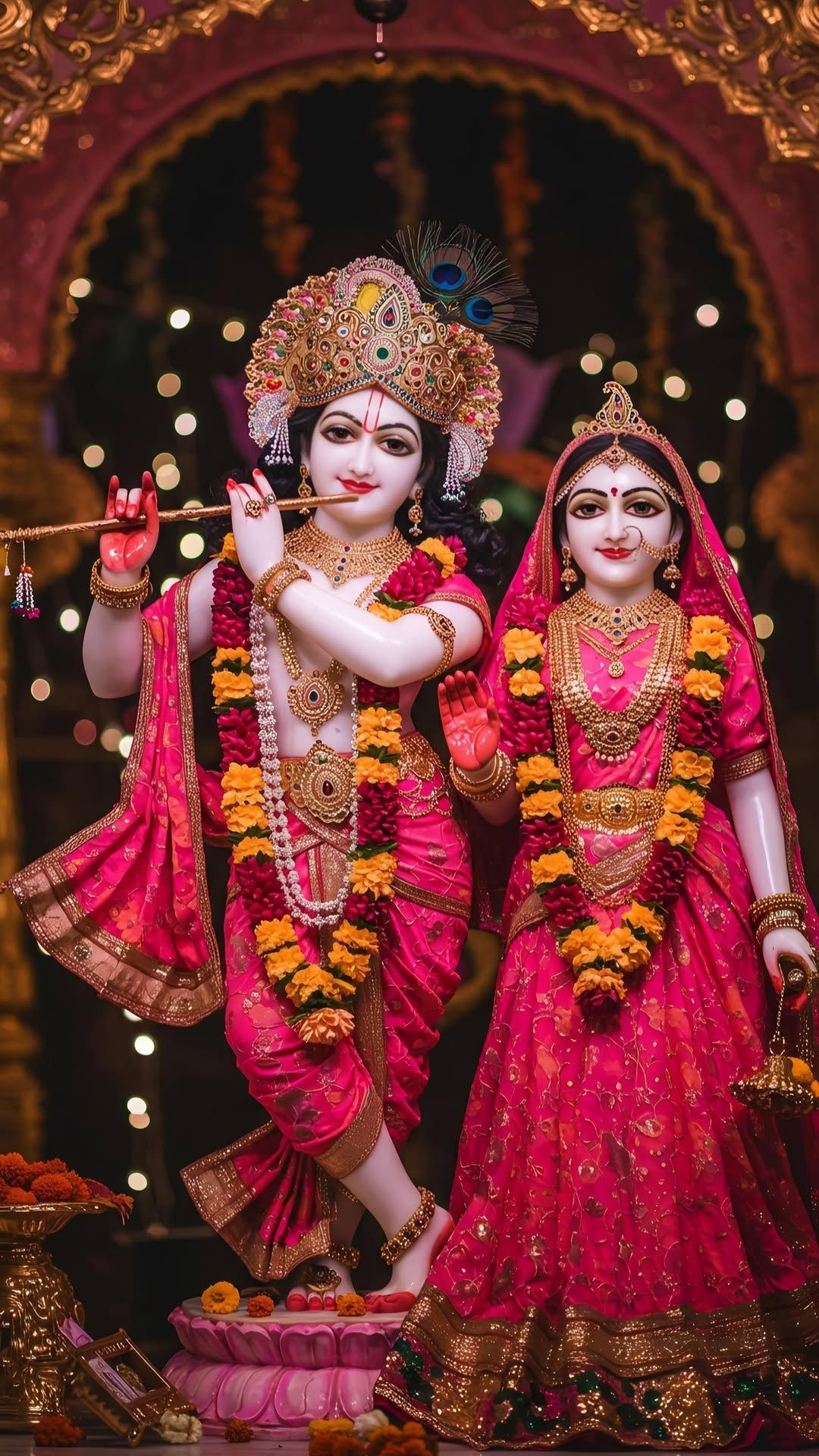 Krishna and Radha divine statue